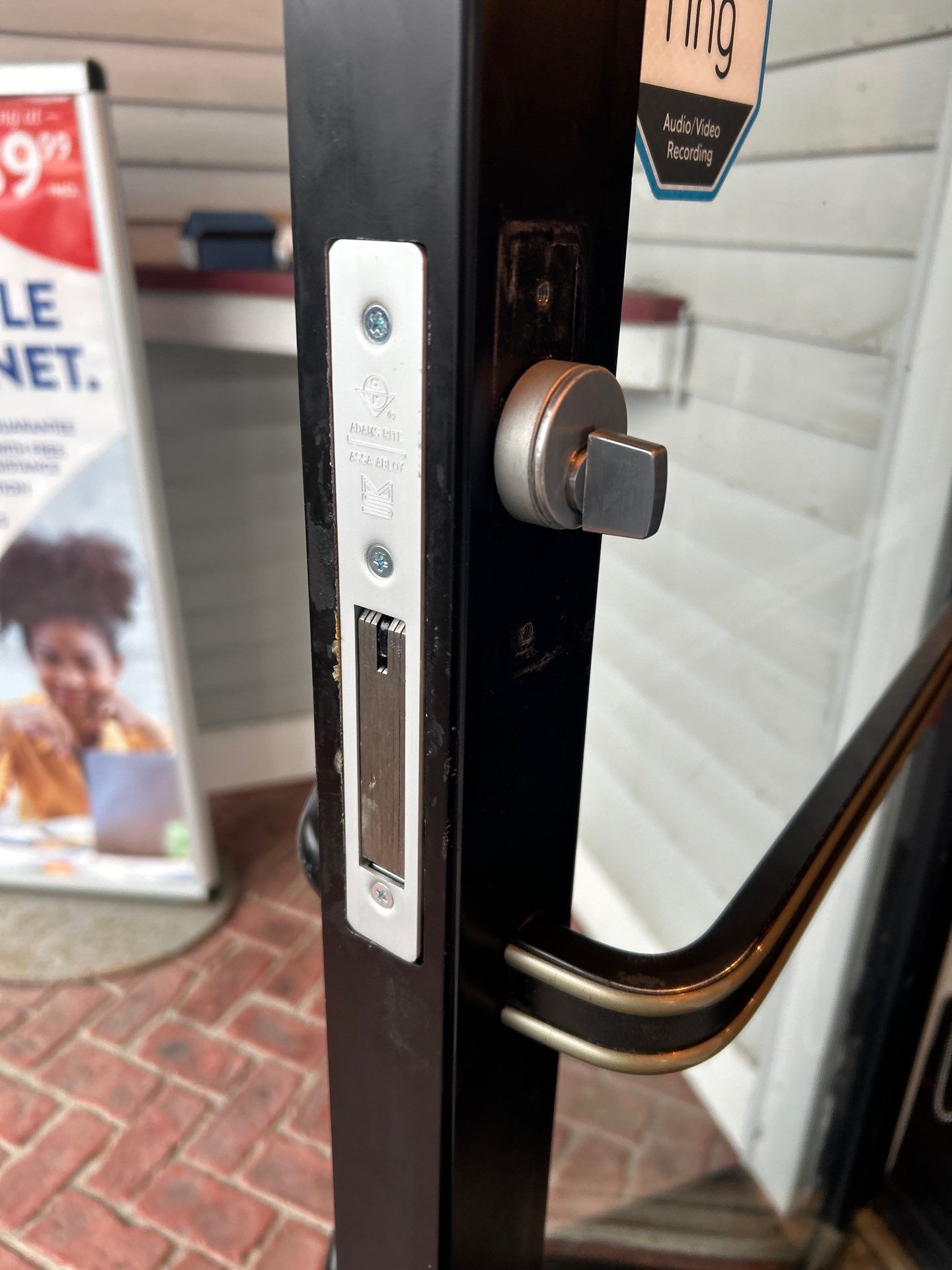 Commercial Door Hardware using Adams Rite Deadbolt by Cheshire Glass Company