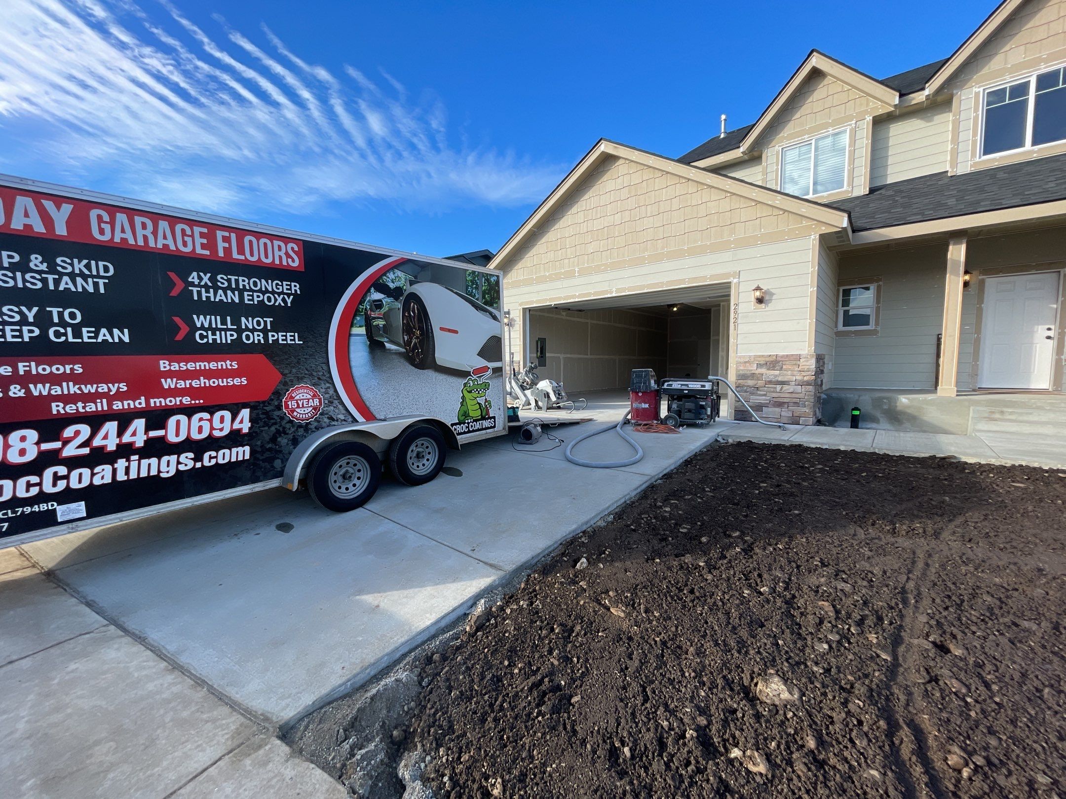 Garage Transformation using Domino by Croc Coatings, LLC