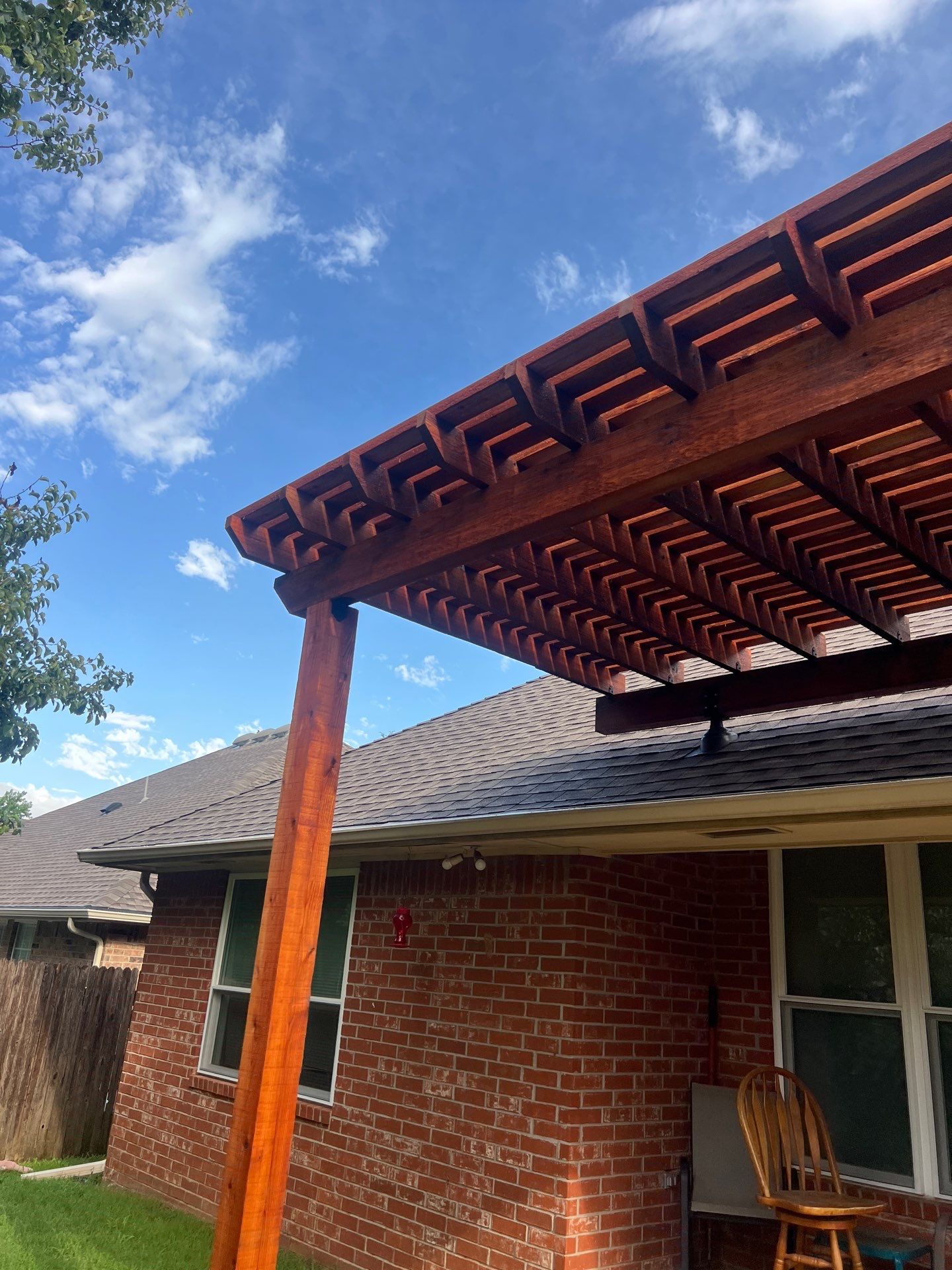 Pergola intallation in Oklahoma City by McCann's Roofing and Construction