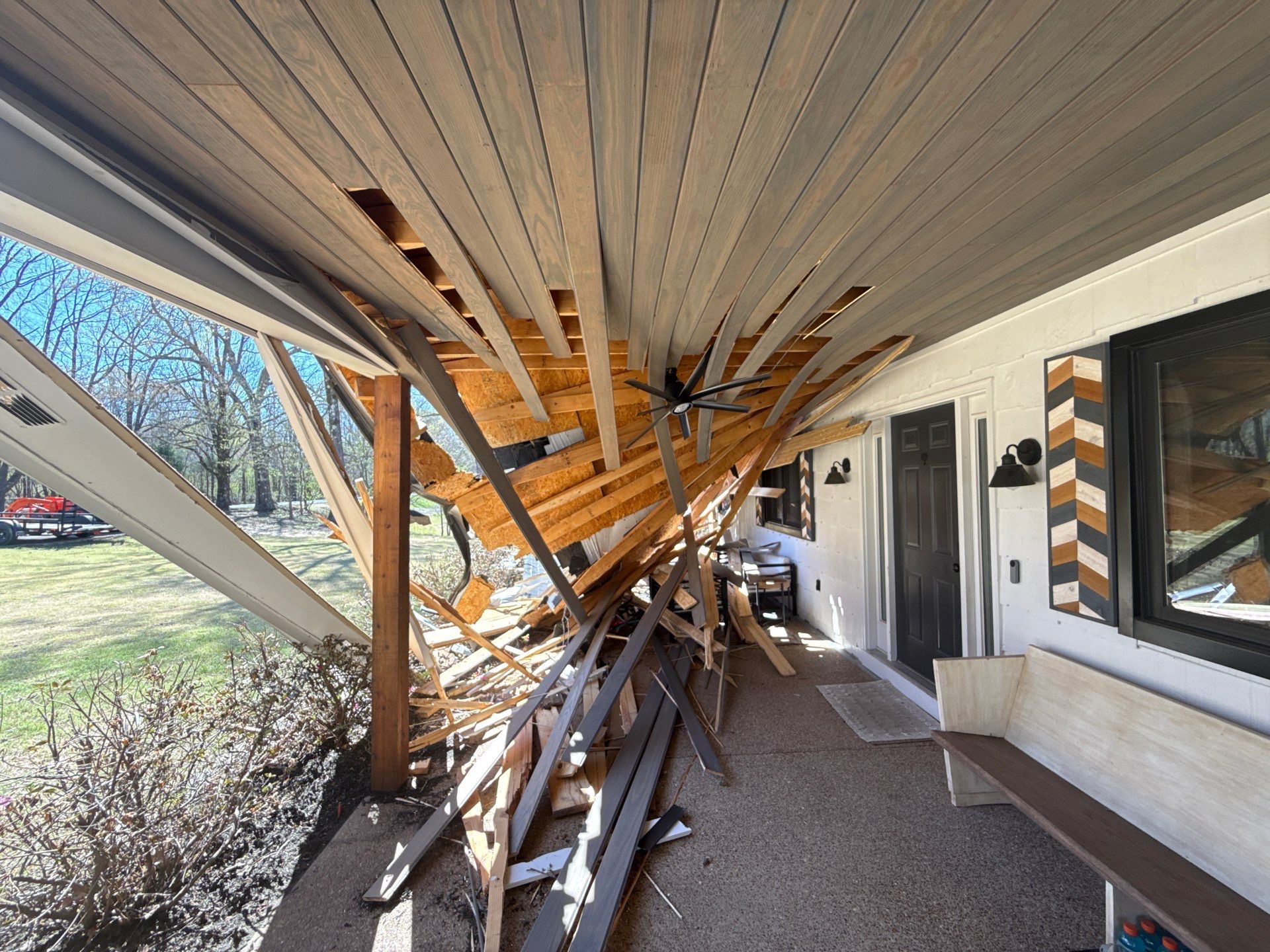 Structural Roof Restoration and Porch Repair in Hernando MS by Revival Roofing Services