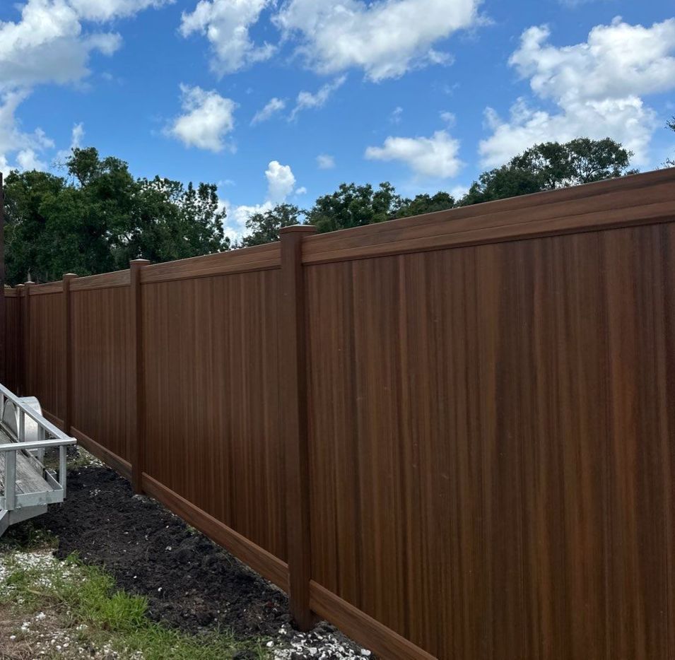 Vinyl Privacy Fence using 6Ft Professional Grade Mocha Walnut Privacy Fence by Asap fence and gates, LLC