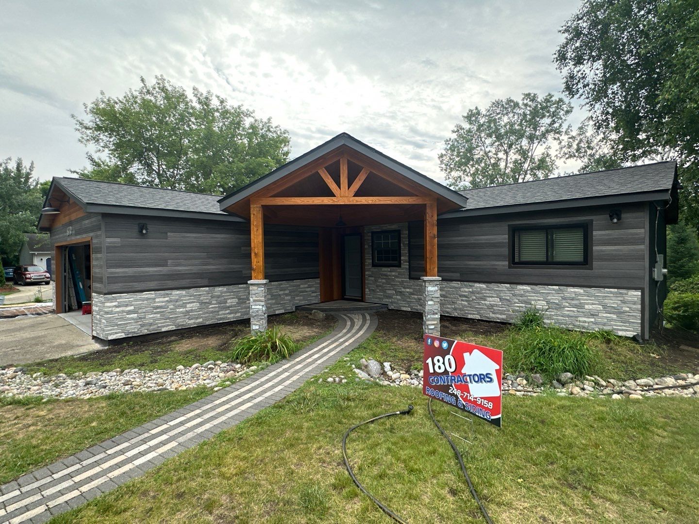 Siding Replacement using Alside Gray Oak by 180 Contractors