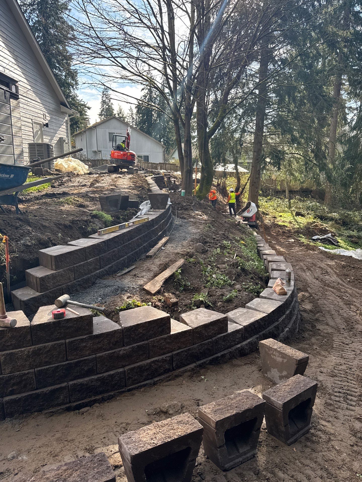 Retaining Wall and Backyard Renovation | Everett  by Jireh Asphalt & Concrete Inc 