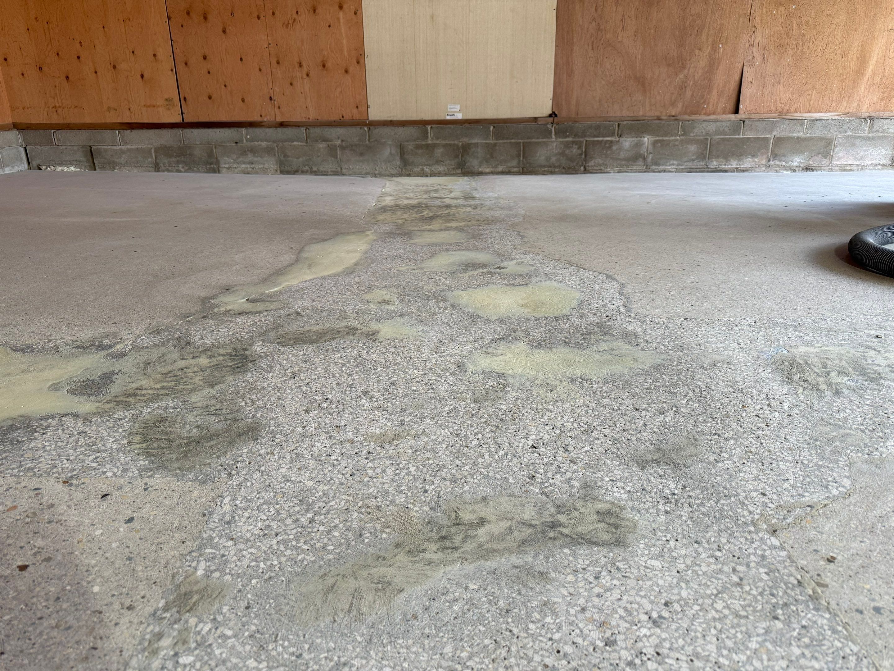 Multi-Colored Epoxy Garage Floor Coating and Concrete Stair Restoration by Select Painting, Coatings & Garage Cabinets