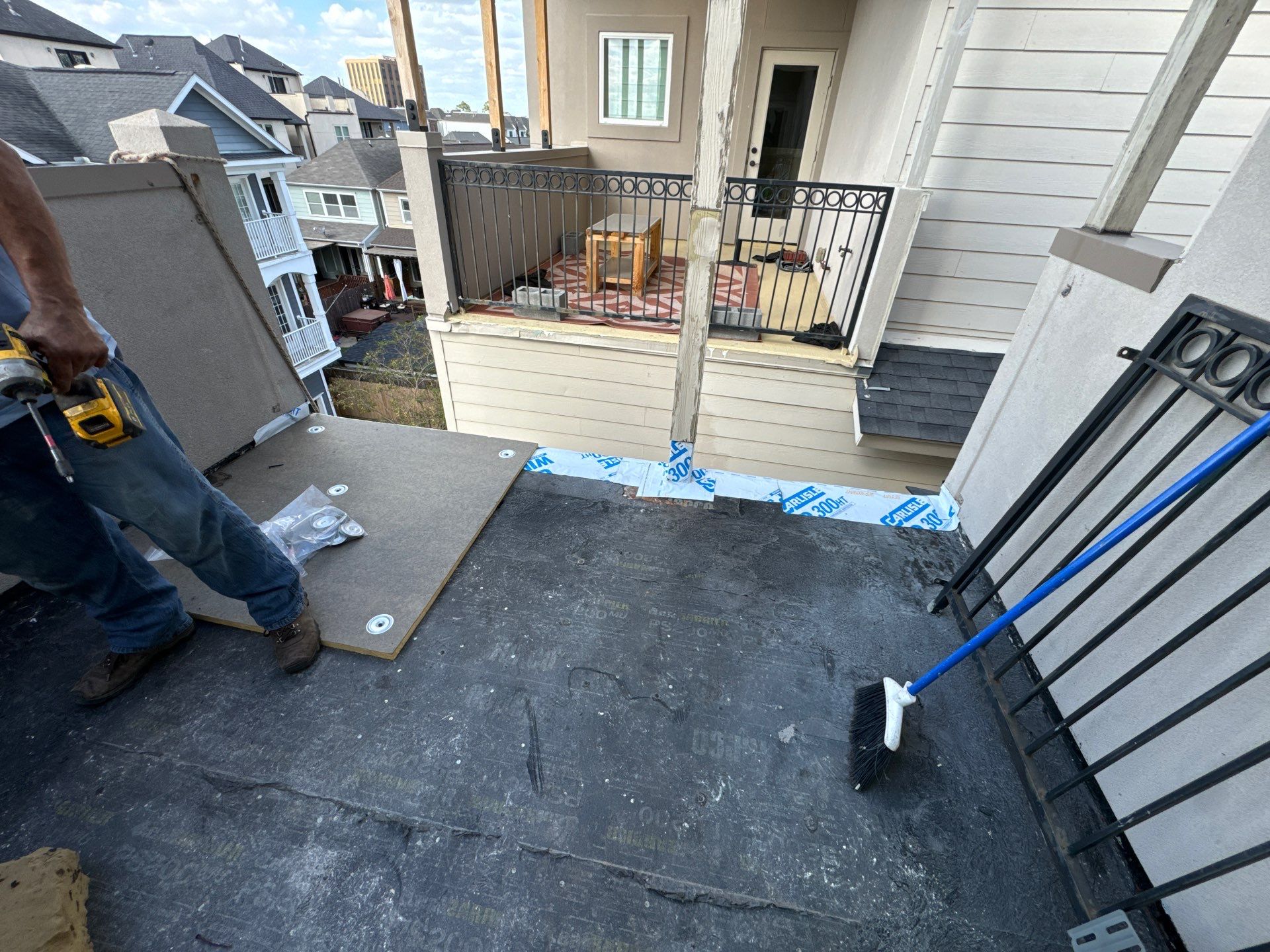 Rooftop Patio Installation by Associates Roofing Unlimited 