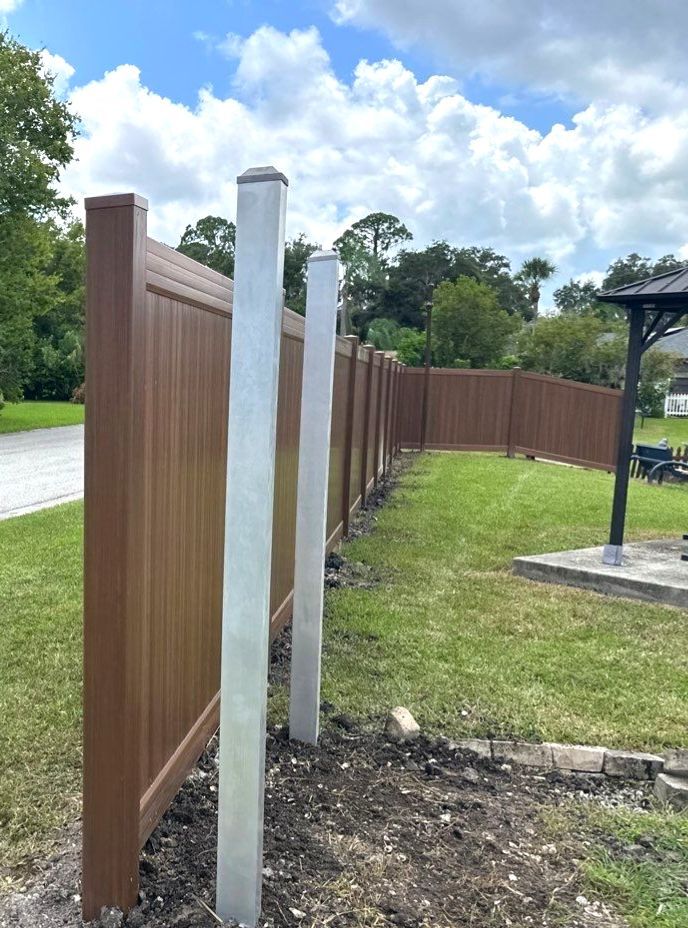 Vinyl Privacy Fence using 6Ft Professional Grade Mocha Walnut Privacy Fence by Asap fence and gates, LLC