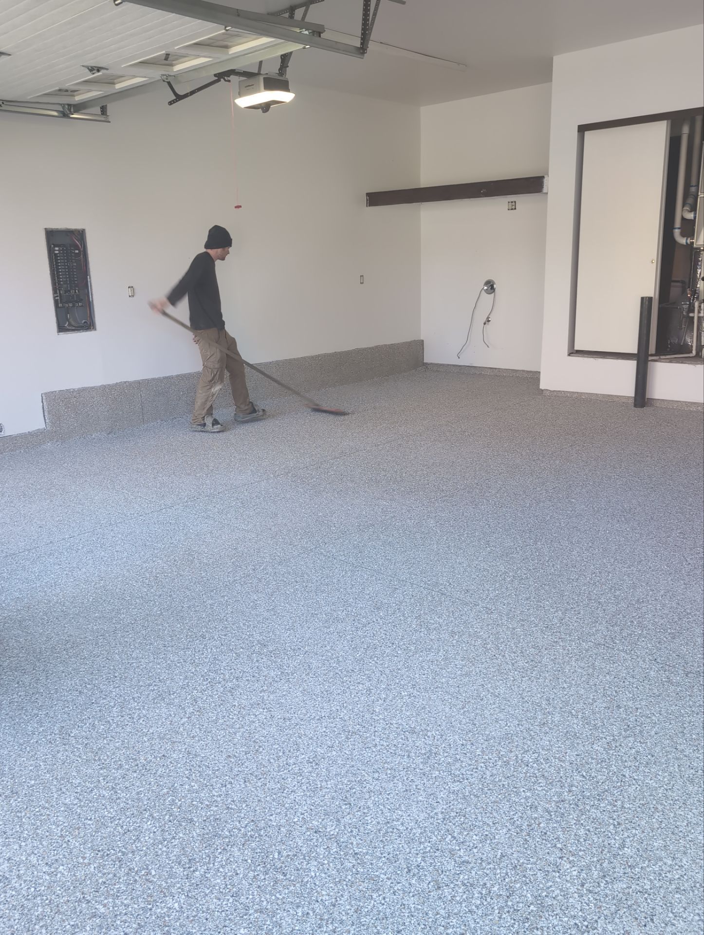 Polyaspartic Garage Floor Coating with Vinyl Flakes in Hayden by Croc Coatings, LLC