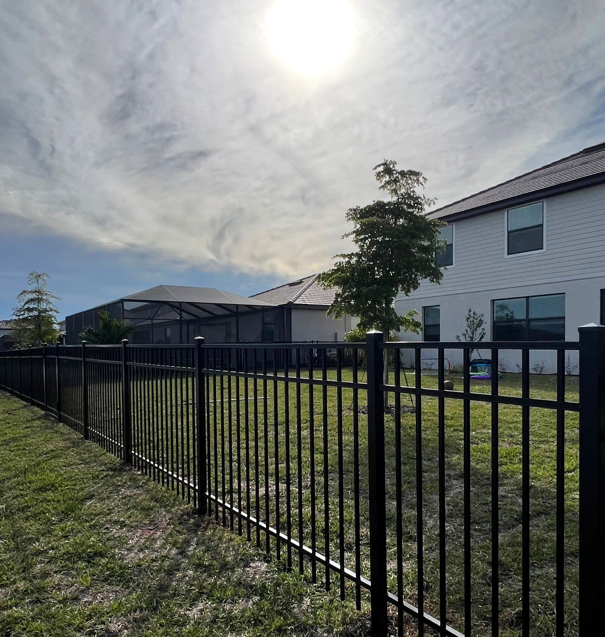 Aluminum Fence Installation using Black 3 Rail Aluminum Fence by Asap fence and gates, LLC