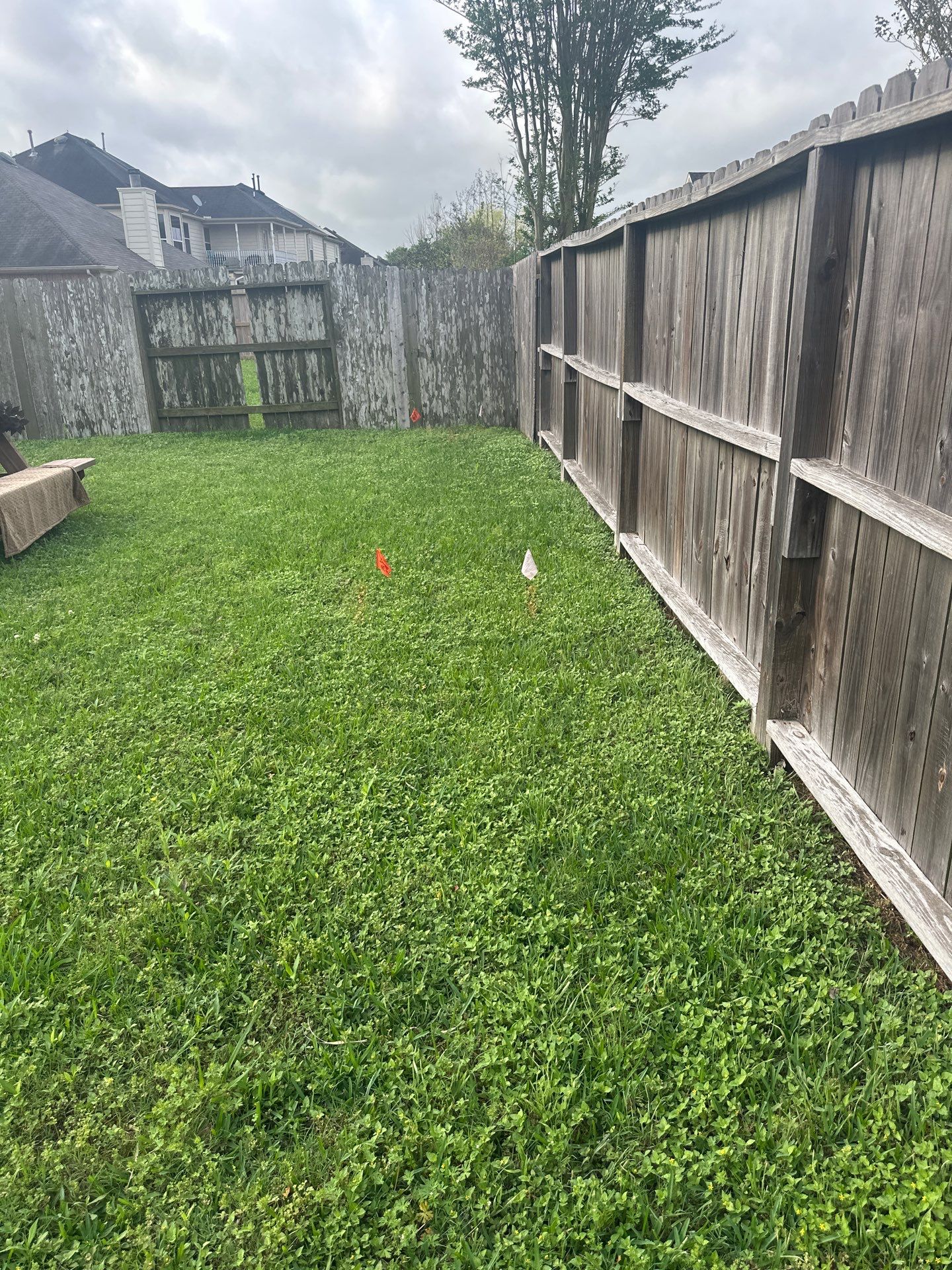 Wood fence with alternating panels by Tim's Fences