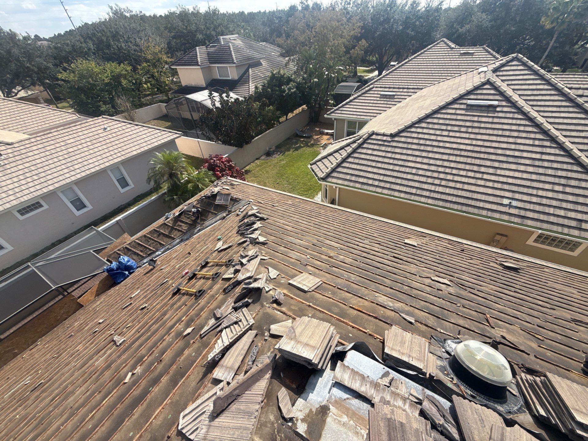 Complete Tile Roof Replacement and Structural Decking Repair in Orlando by Fortified Roofing Solutions Corp.