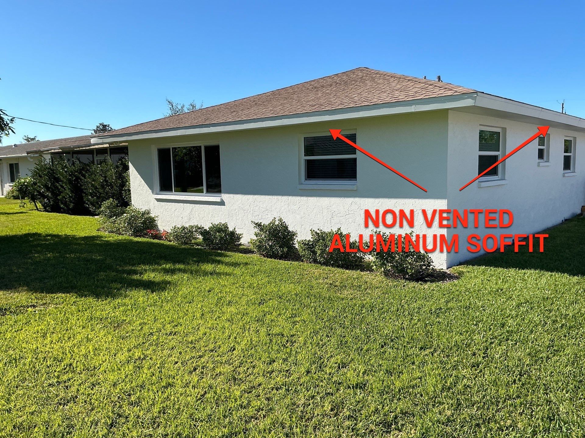 Aluminum White Soffit Installation in Sarasota FL by Gutter Professors