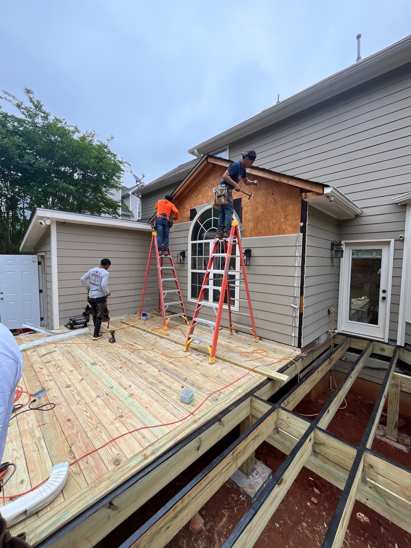 Wood Deck Build and Screen Porch Install in Kennesaw, GA by Nelson Exteriors 