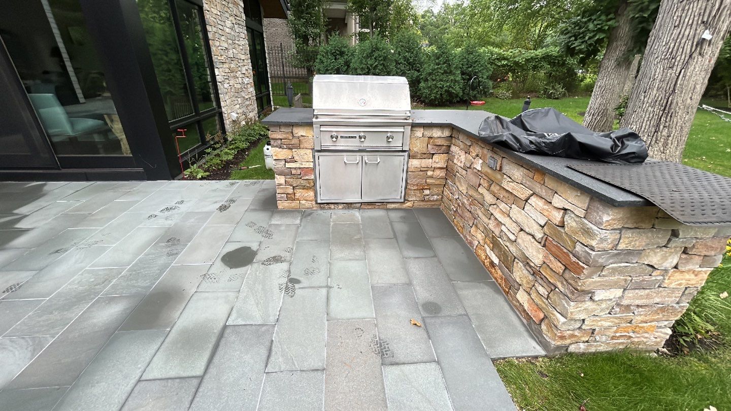 bluestone using Algaecide, soft wash soap by Northern Power Washing LLC.