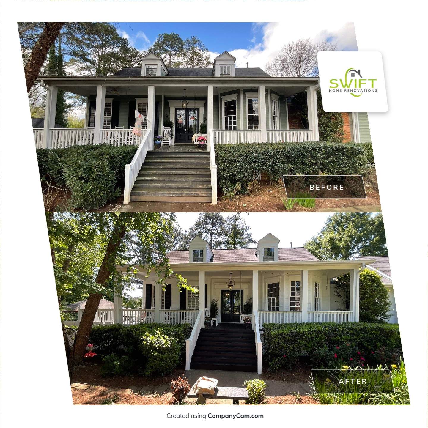 Full Exterior Painting and Brick Refinishing in Dunwoody, Georgia by Swift Home Renovations