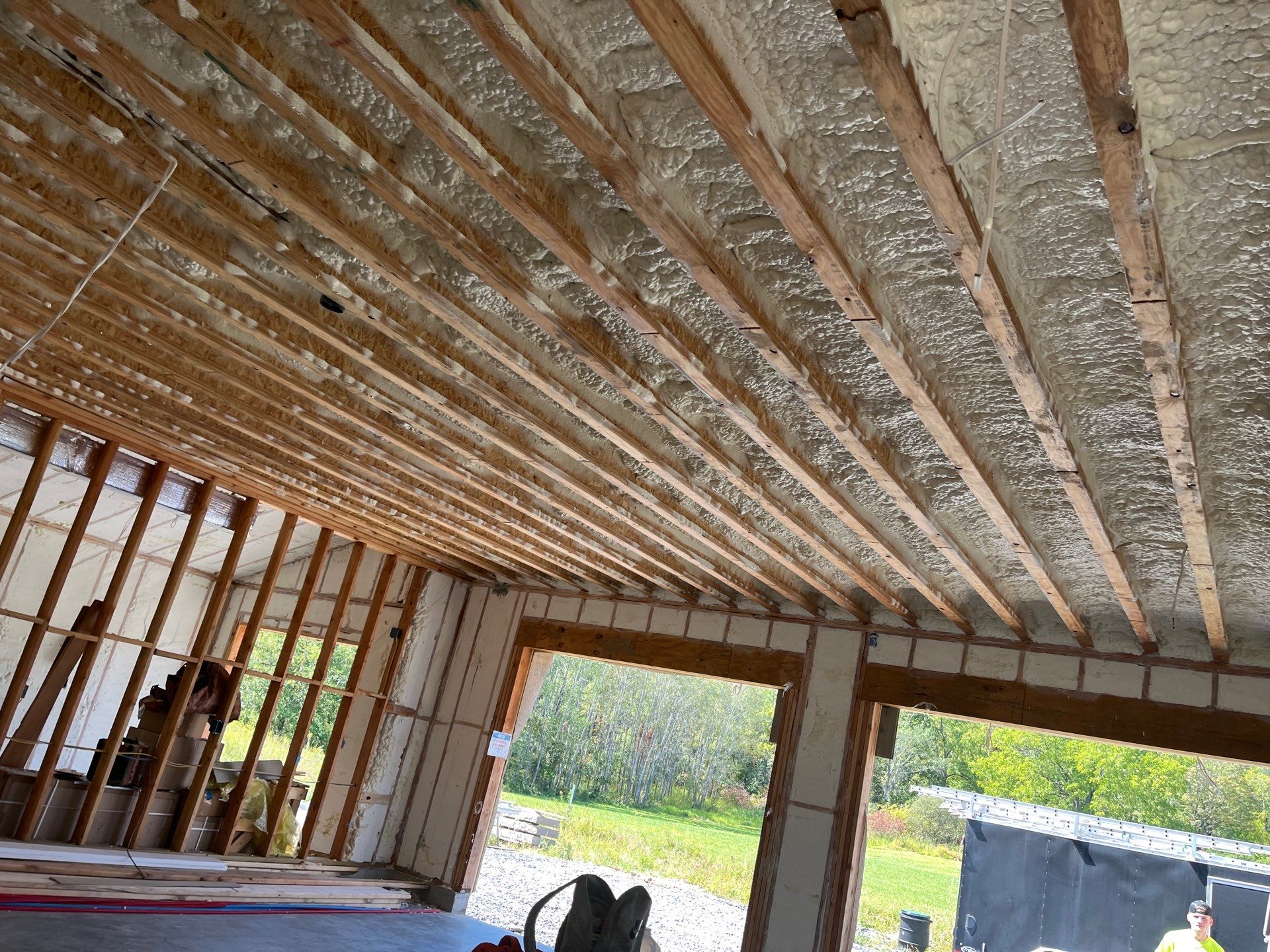 New Home Construction using open cell spray foam by NYS Foam & Energy