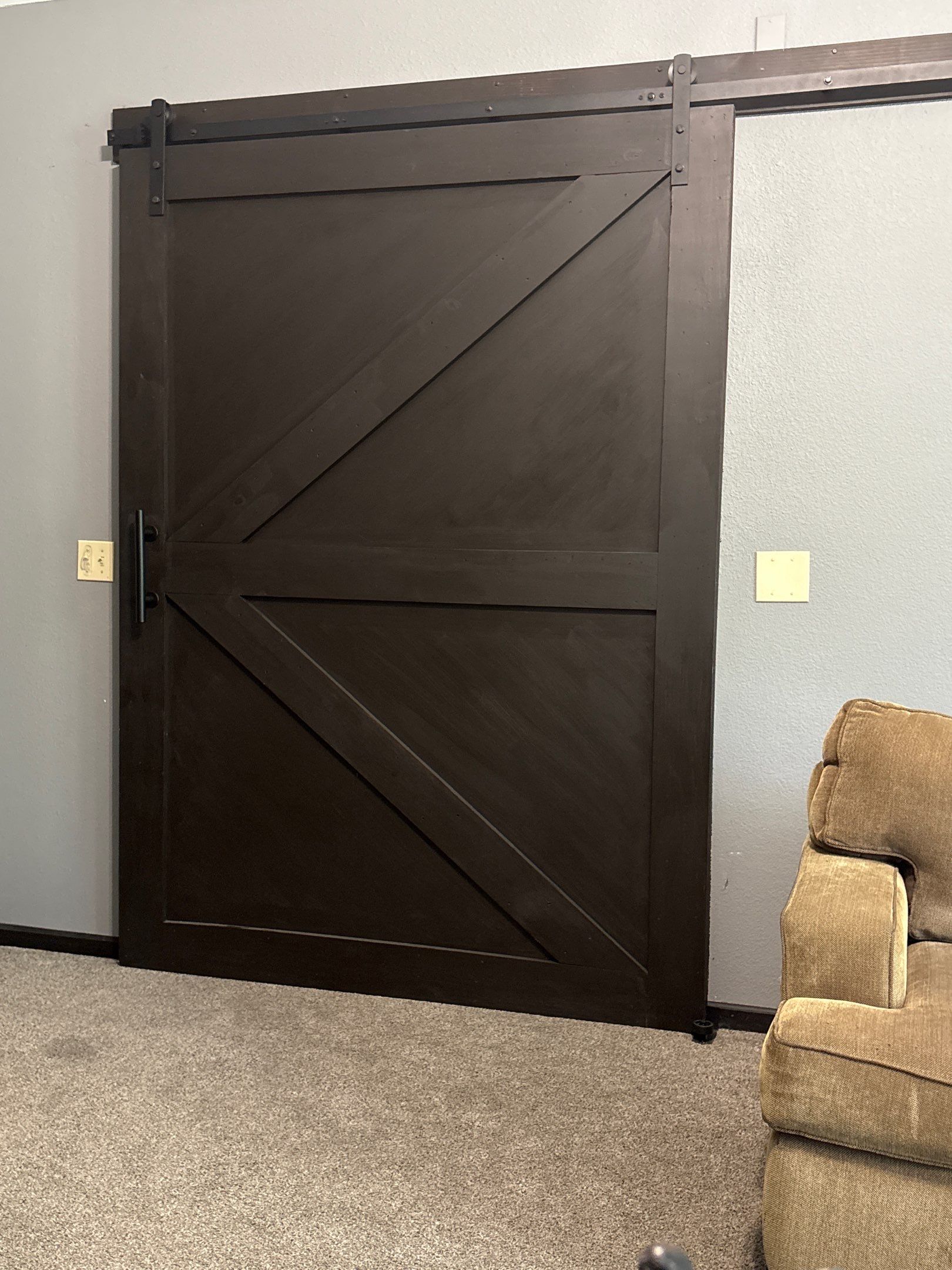 Custom Sliding Barn Door and Industrial Ceiling Fan Installation in Waukesha by CompanyCam Sales Demo