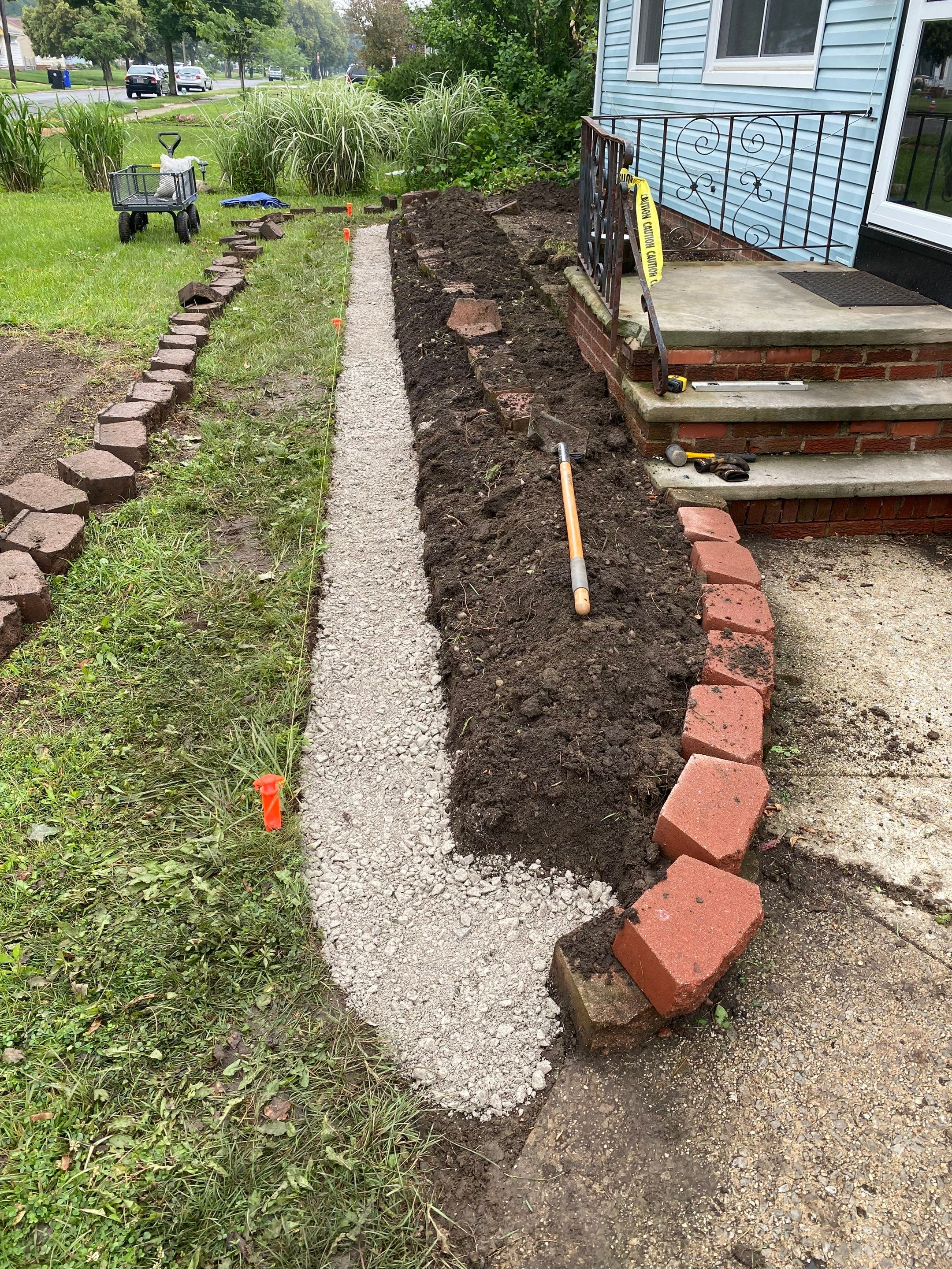 Hardscape Wall Rebuild by Elm Rose Gardens