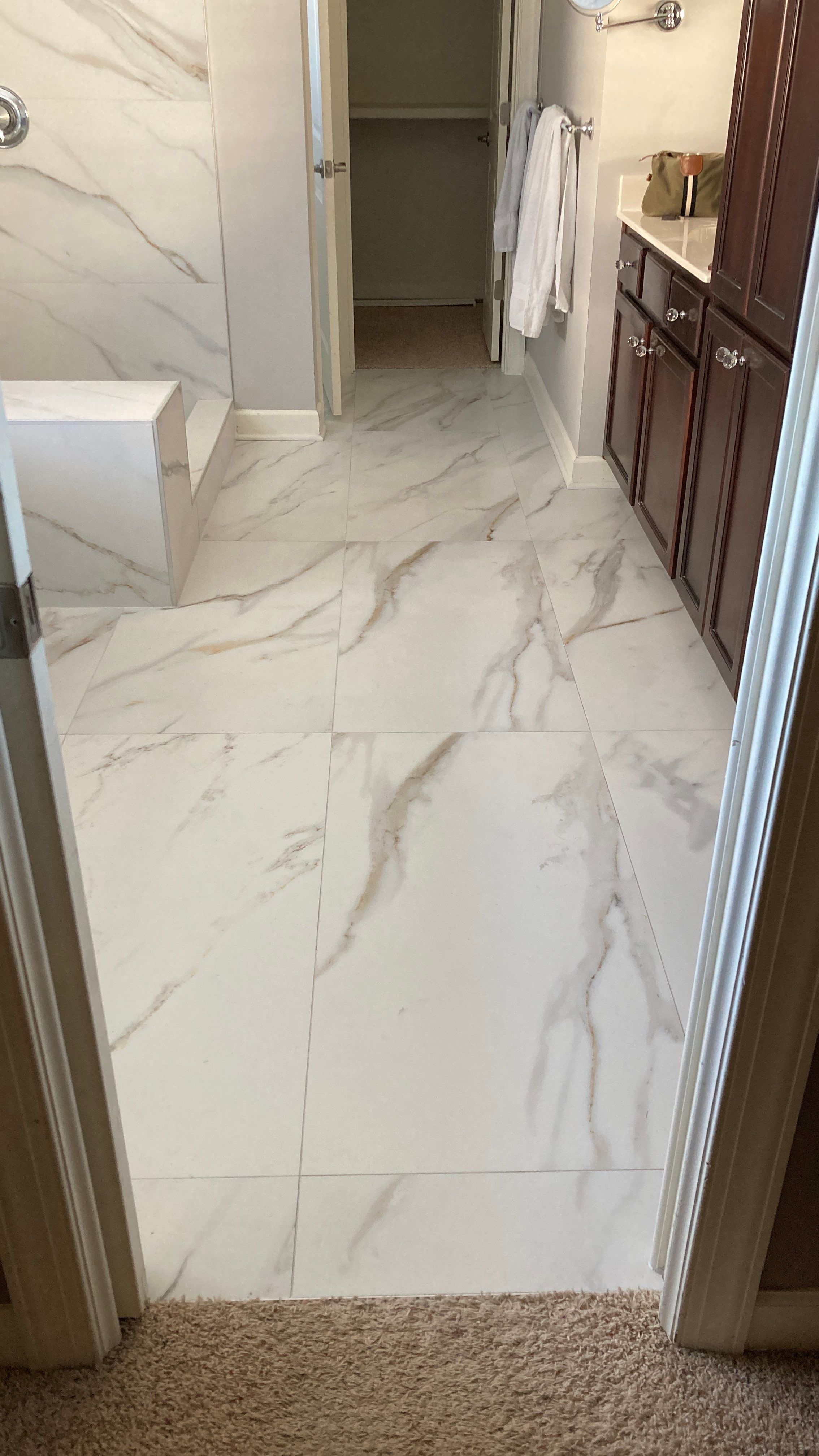 Tile Bath Remodel by Footprints Floors of Nashville