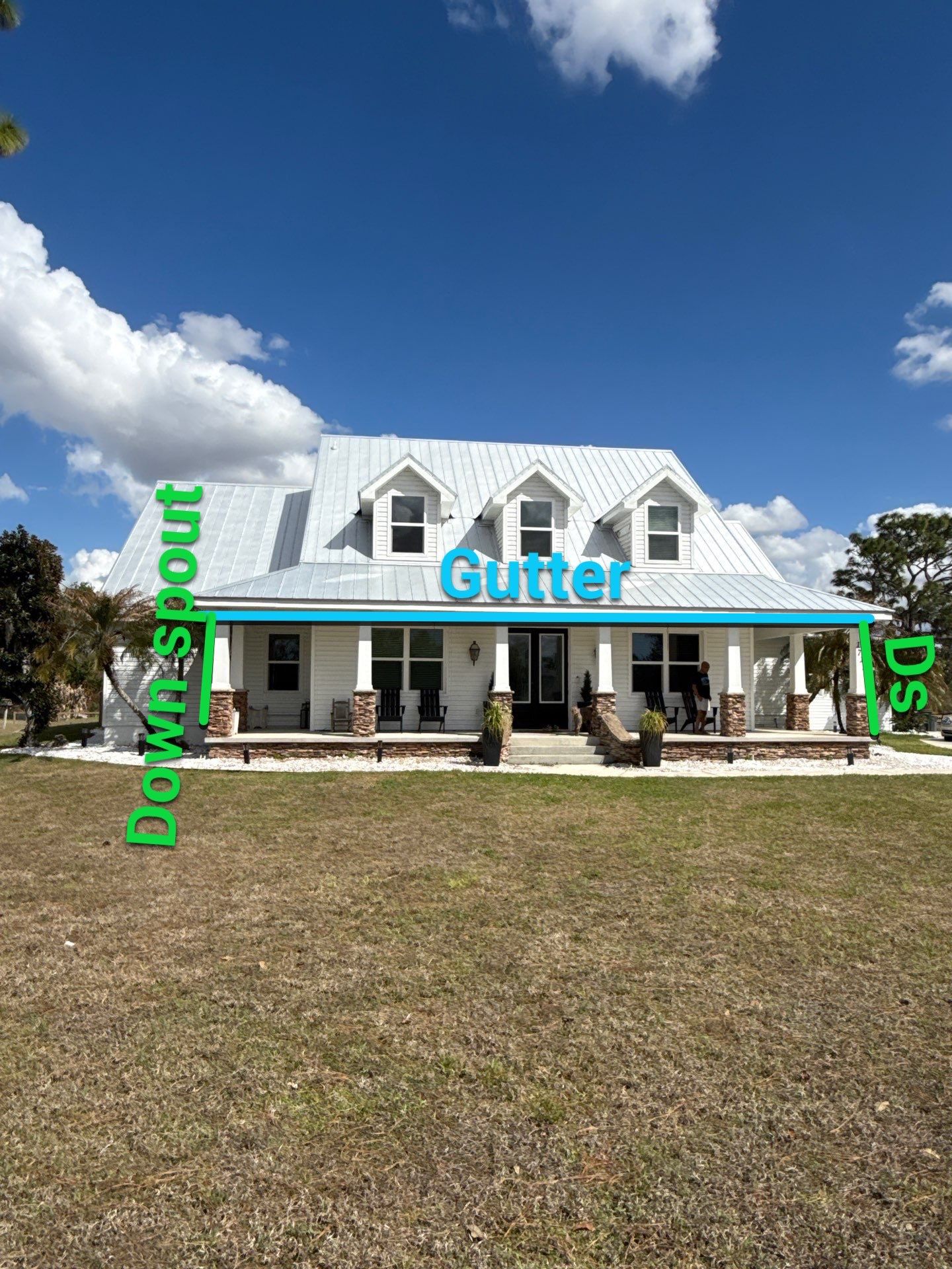 Seamless Aluminum Gutter Installation using 6 Inch Seamless Gutters in Sarasota FL by Gutter Professors