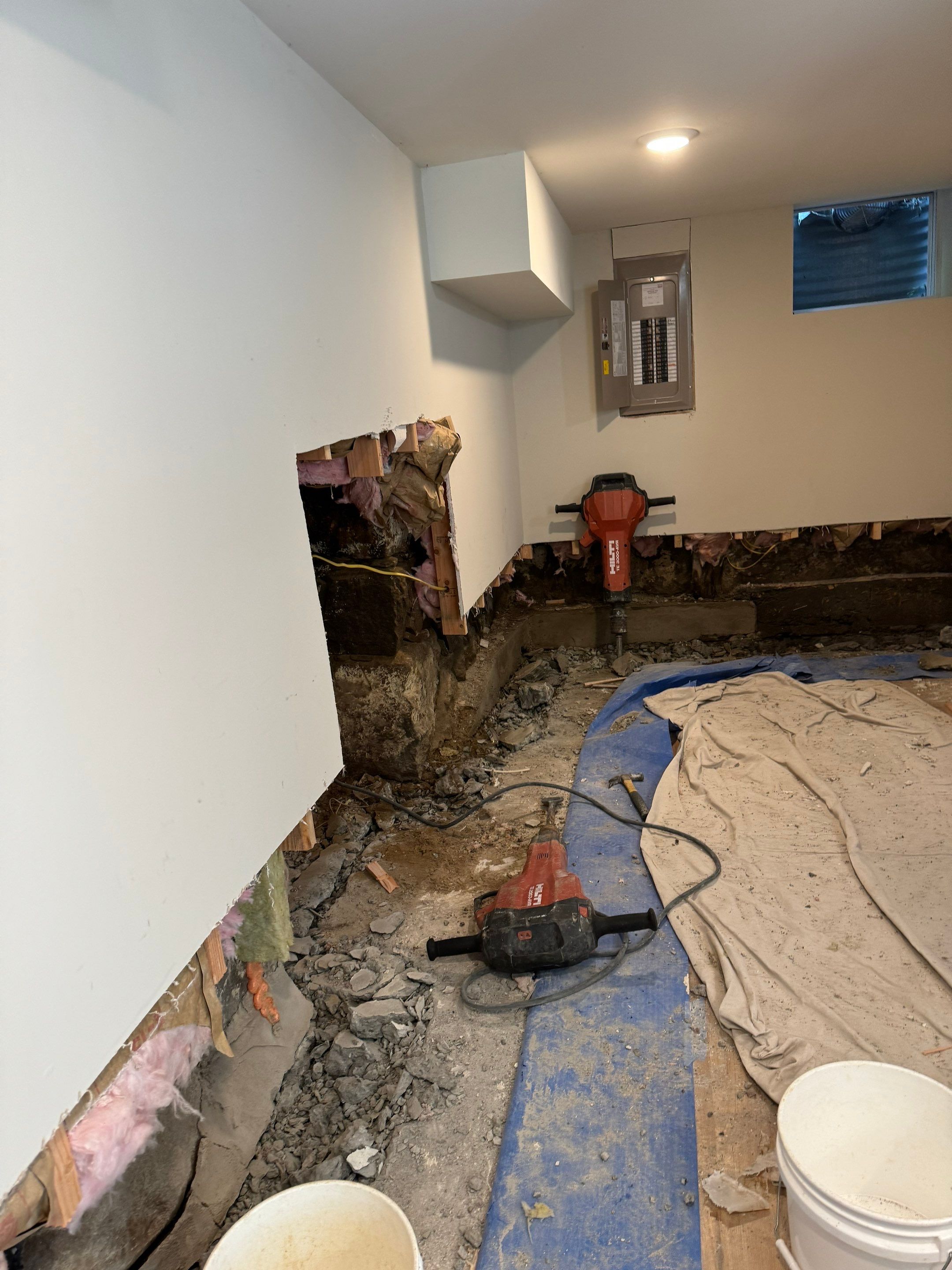 Interior French Drain & Wall Vapor Barrier Boonton NJ by Pure Service Pro, LLC 