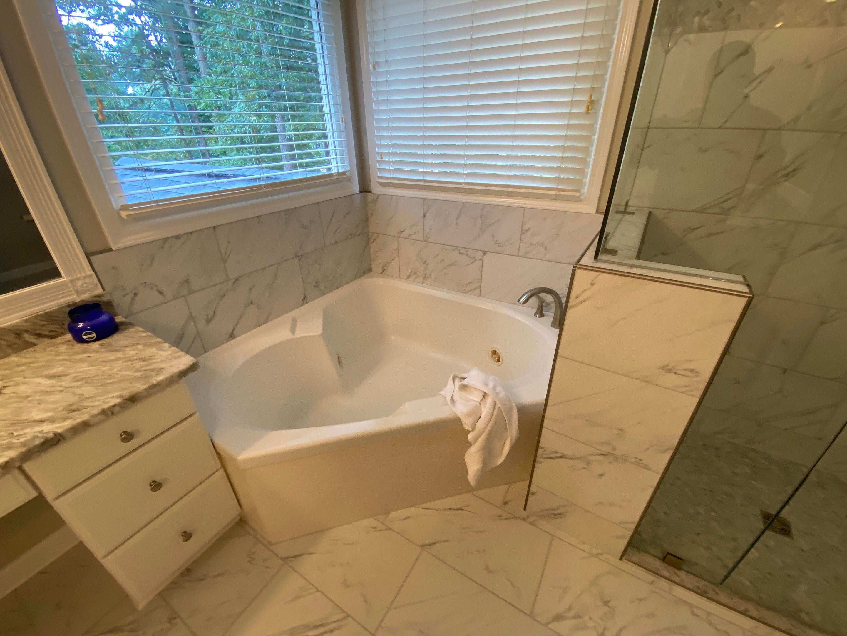 Master Bathroom Remodel and Tile Upgrade in Woodstock Georgia by Swift Home Renovations