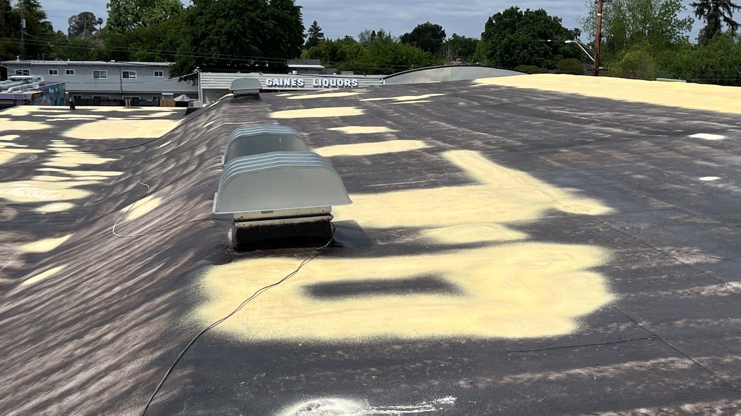 Foam Refurbish using Conklin Benchmark/PUMA XL coatings and spray foam by Straight Edge Roofing Inc