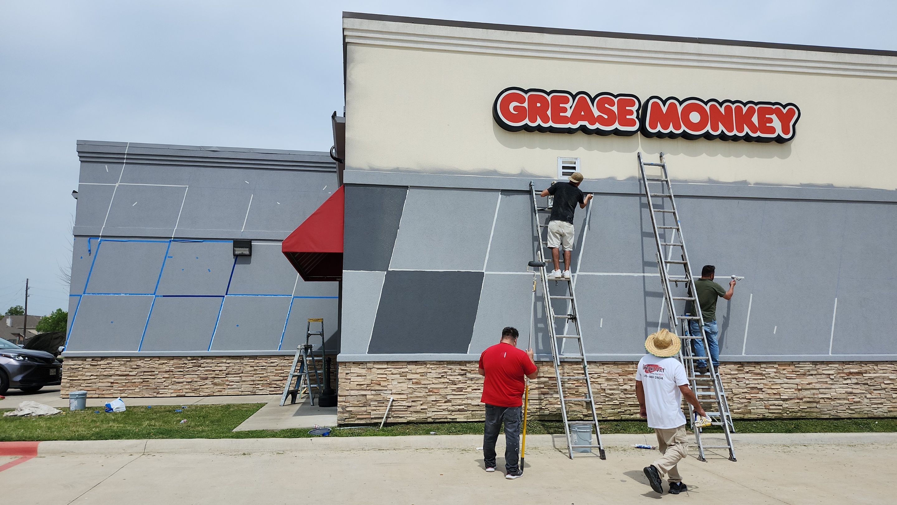 Grease Monkey Oil Change - Exterior Transformation by Fresh Coat Painters of NW Houston