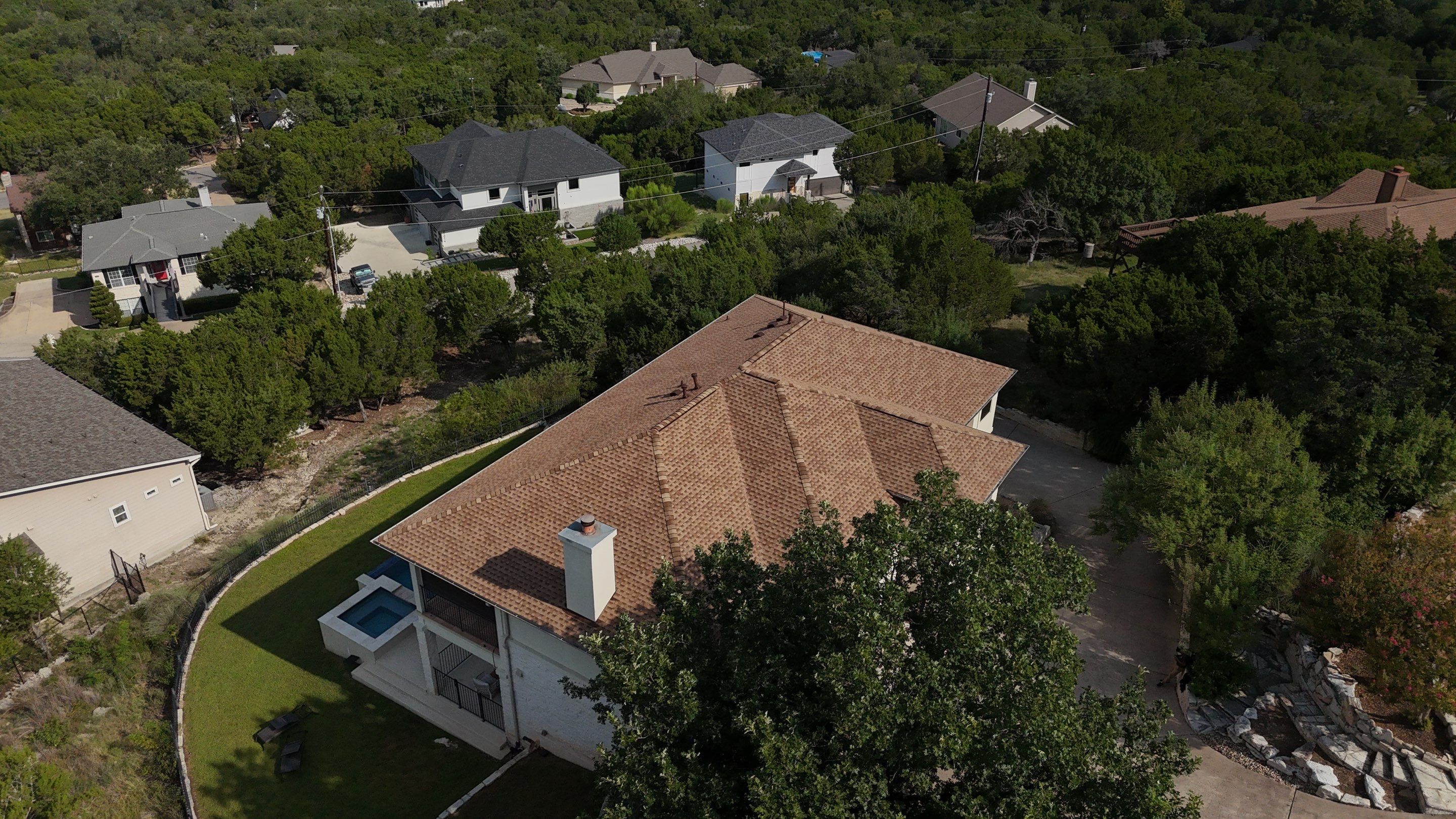 Residential Roof Replacement using GAF - HDZ - Shakewood by Action Exteriors Austin