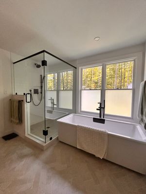 Bathroom Remodel using Tempered Shower Glass