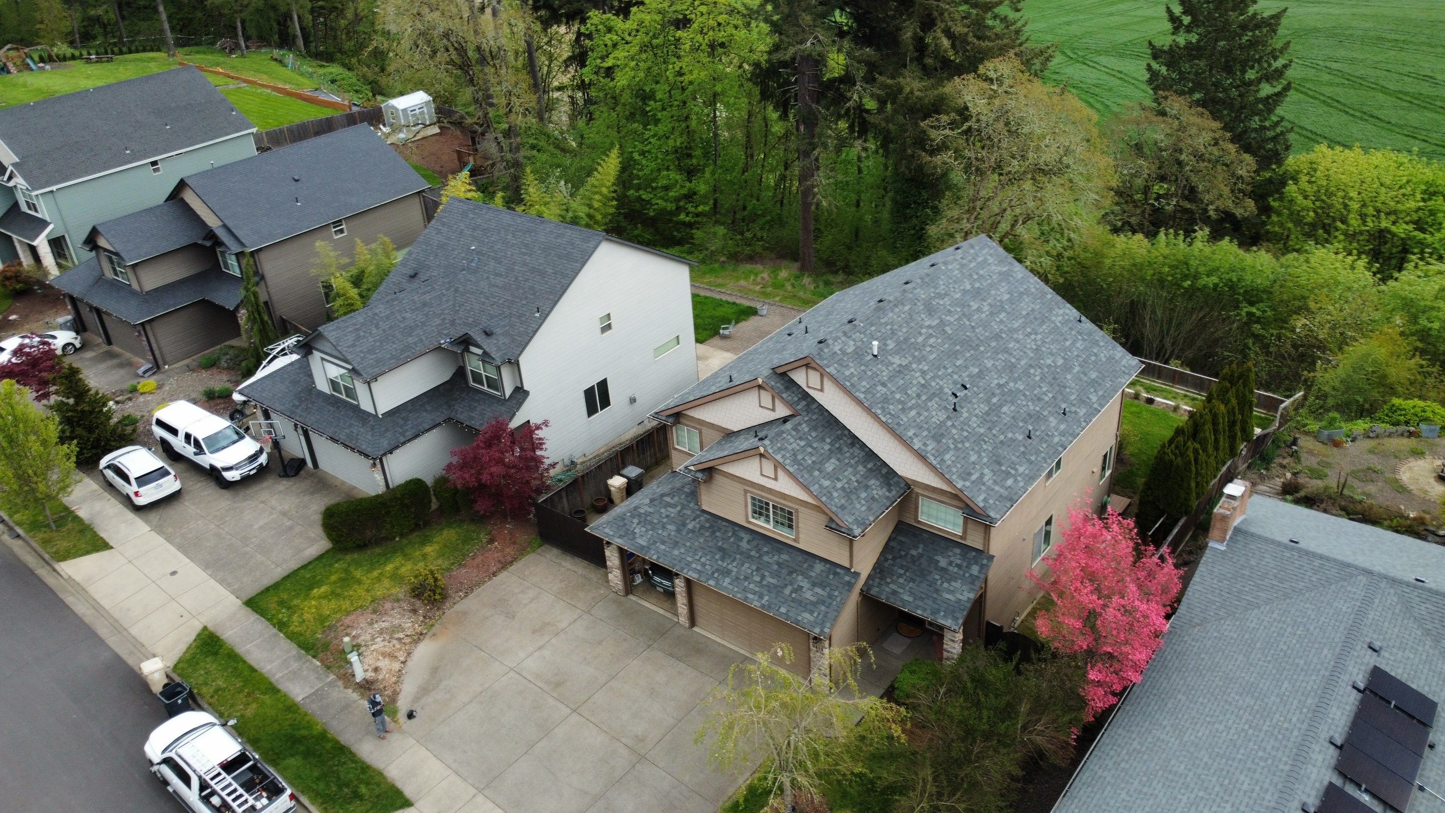 Residential Roofing Installation using Malarkey Vista AR Shingles (Color: Storm Grey) by Orezona Building & Roofing Company, Inc.
