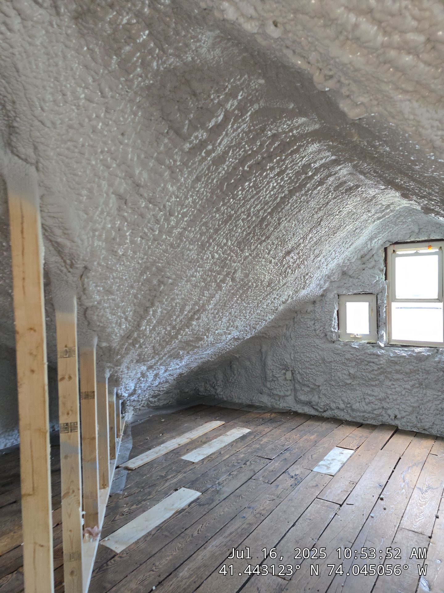 Attic Insulation using open cell spray foam by NYS Foam & Energy