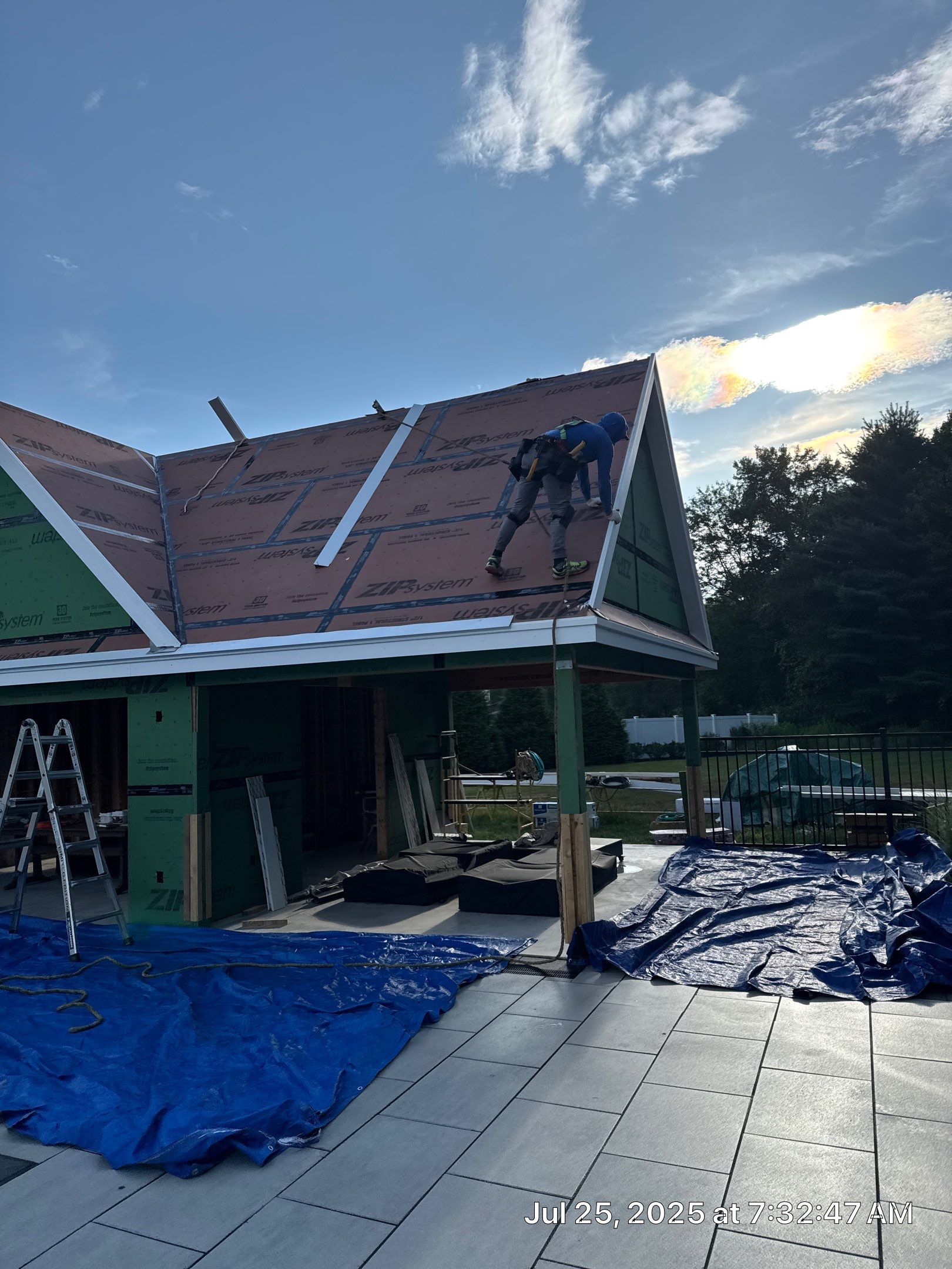 Pool House Roof Installation in Bedford, NH – Onyx Black Finish by Compass exteriors