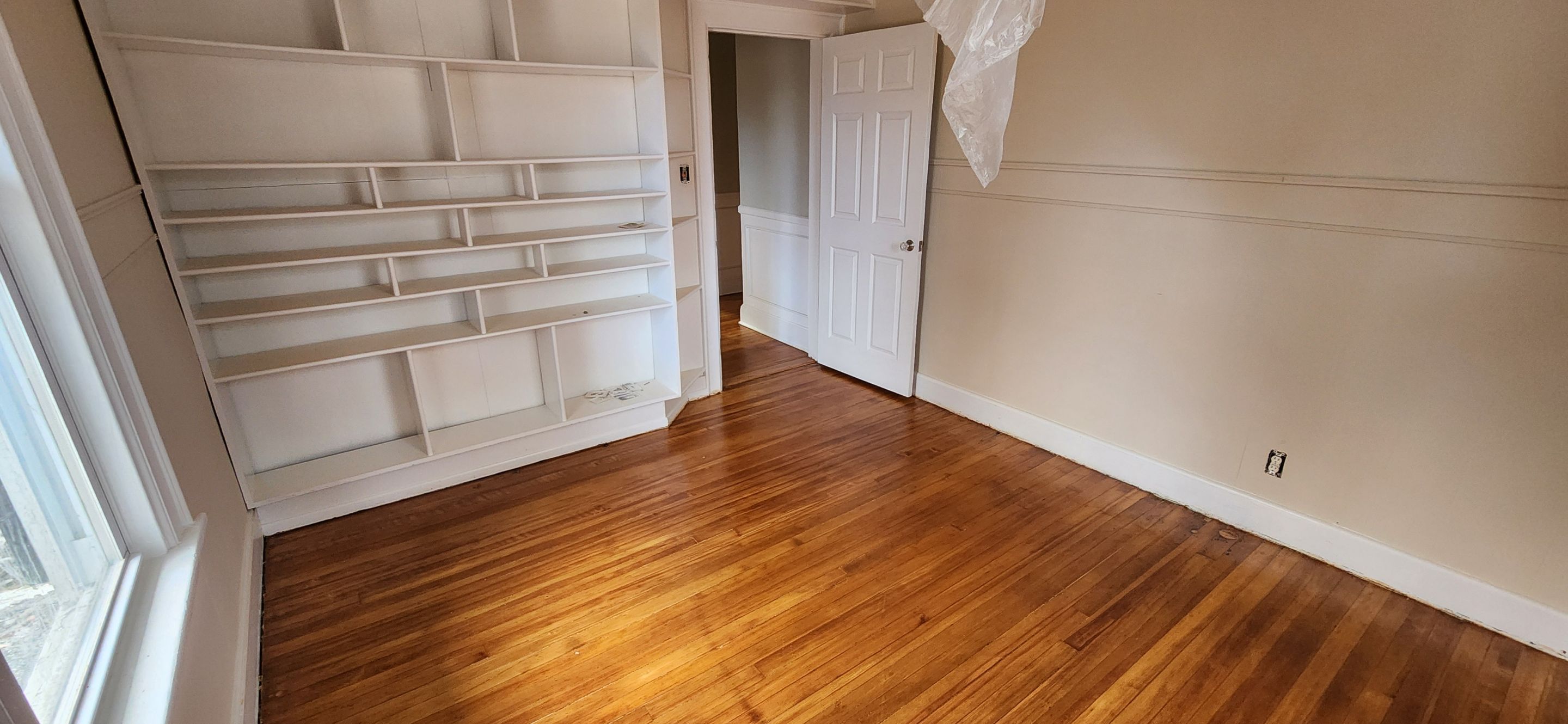 Sand & Refinish with Board Repair using Duraseal Golden Oak and Coffee Brown w/ Loba Satin Finish by Footprints Floors Morristown