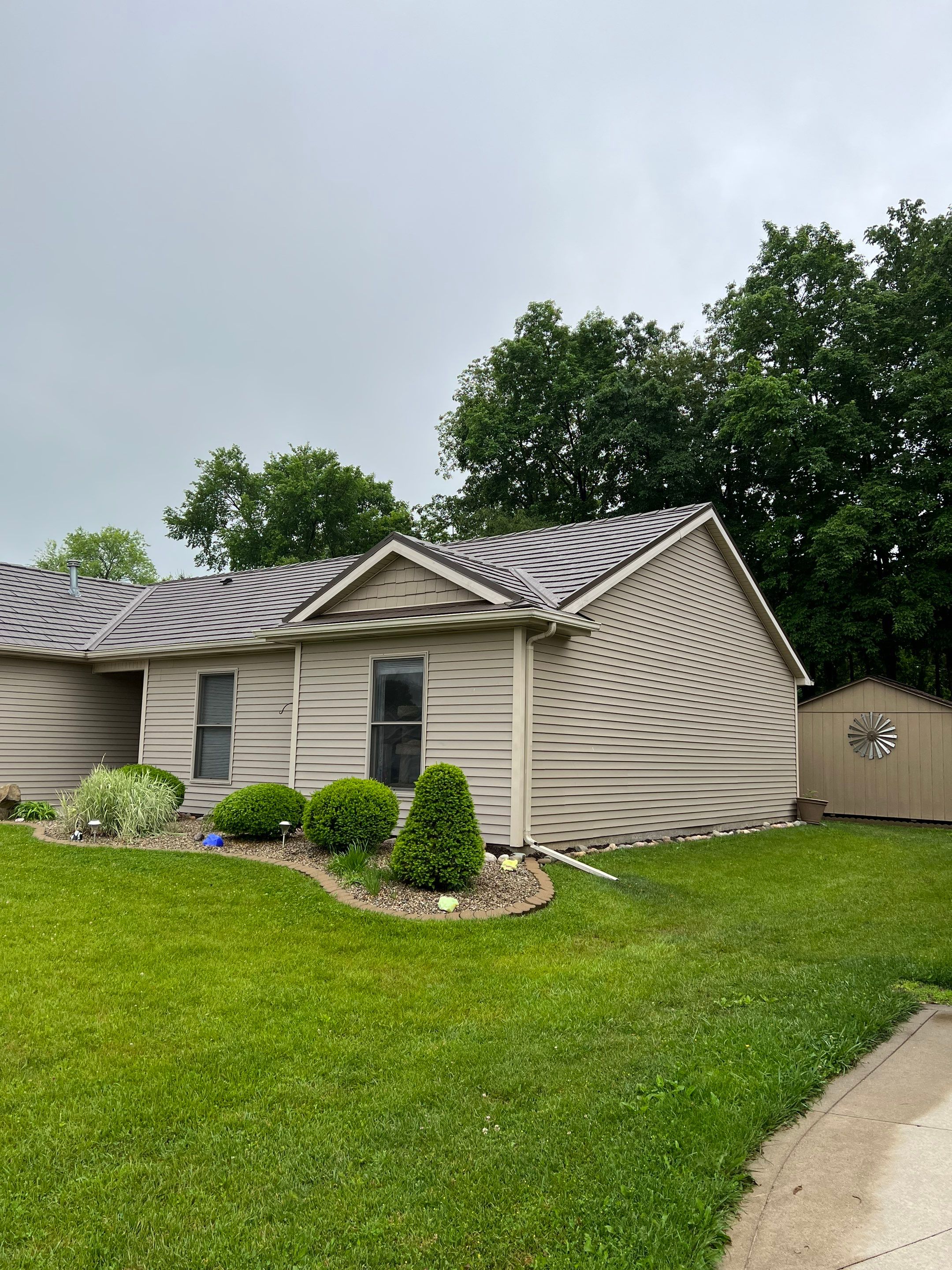 Burnished Slate Metal Shake Roof for Retired Homeowners in Angola, Indiana by 4Ever Metal Roofing