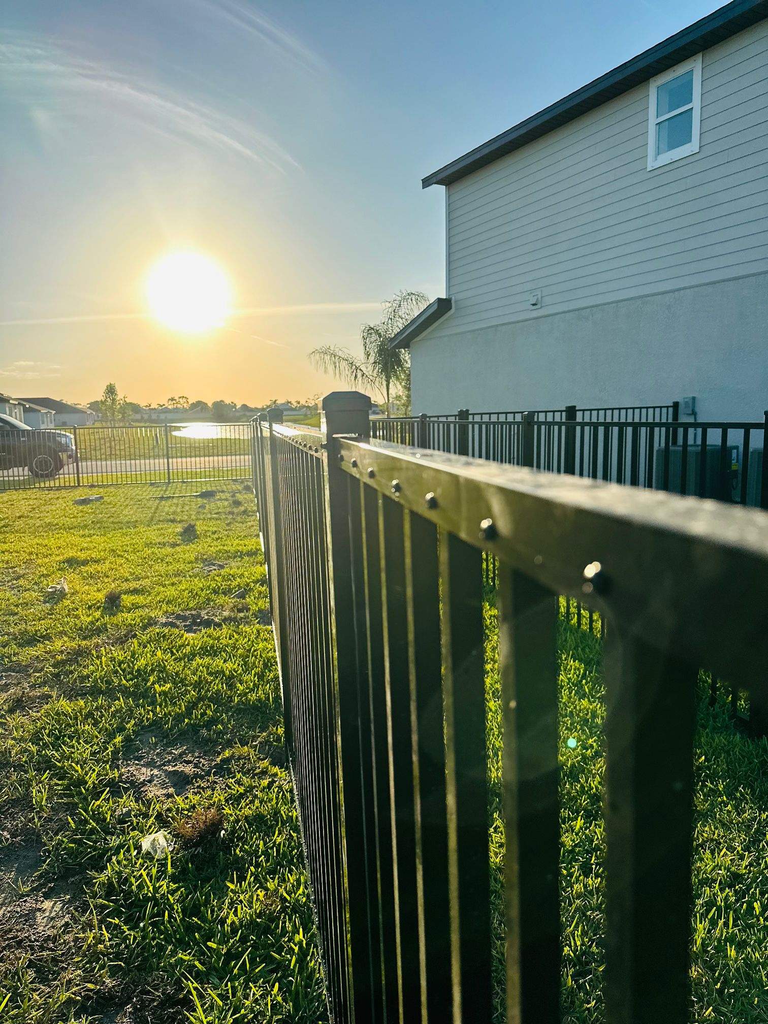 Black Aluminum Picket Fence Installation in North Fort Myers by True Fence LLC