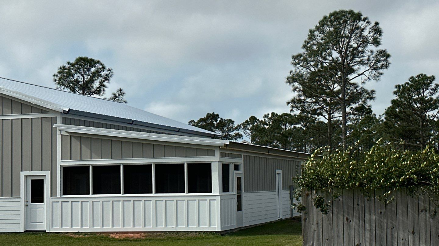 Soffit and Fascia on a metal building by Gutter Professors