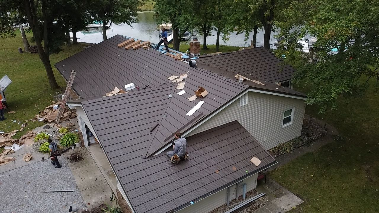 Metal Shake Shingle Roof on Loon Lake in Columbia City, Indiana by 4Ever Metal Roofing