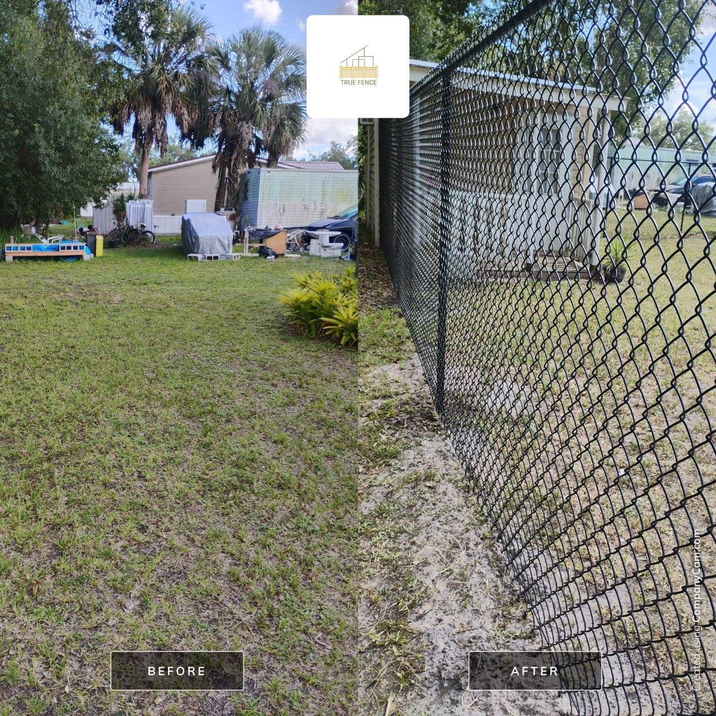 Black Vinyl Chain Link Fence Installation in Arcadia Florida by True Fence LLC