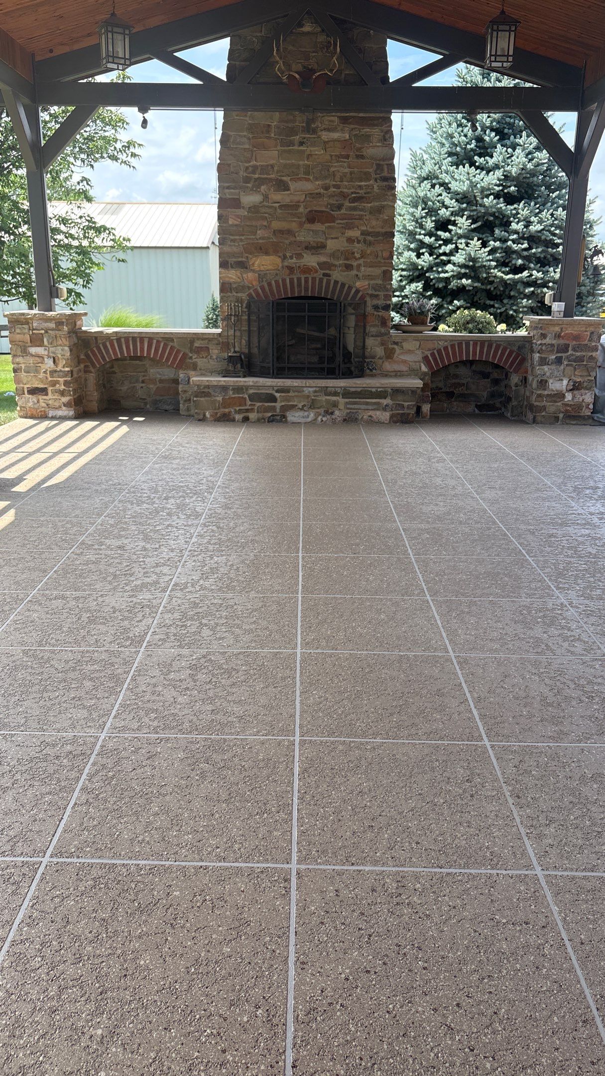 Custom Back Patio Resurface - Kearney, MO by Big Red Decorative Concrete, LLC