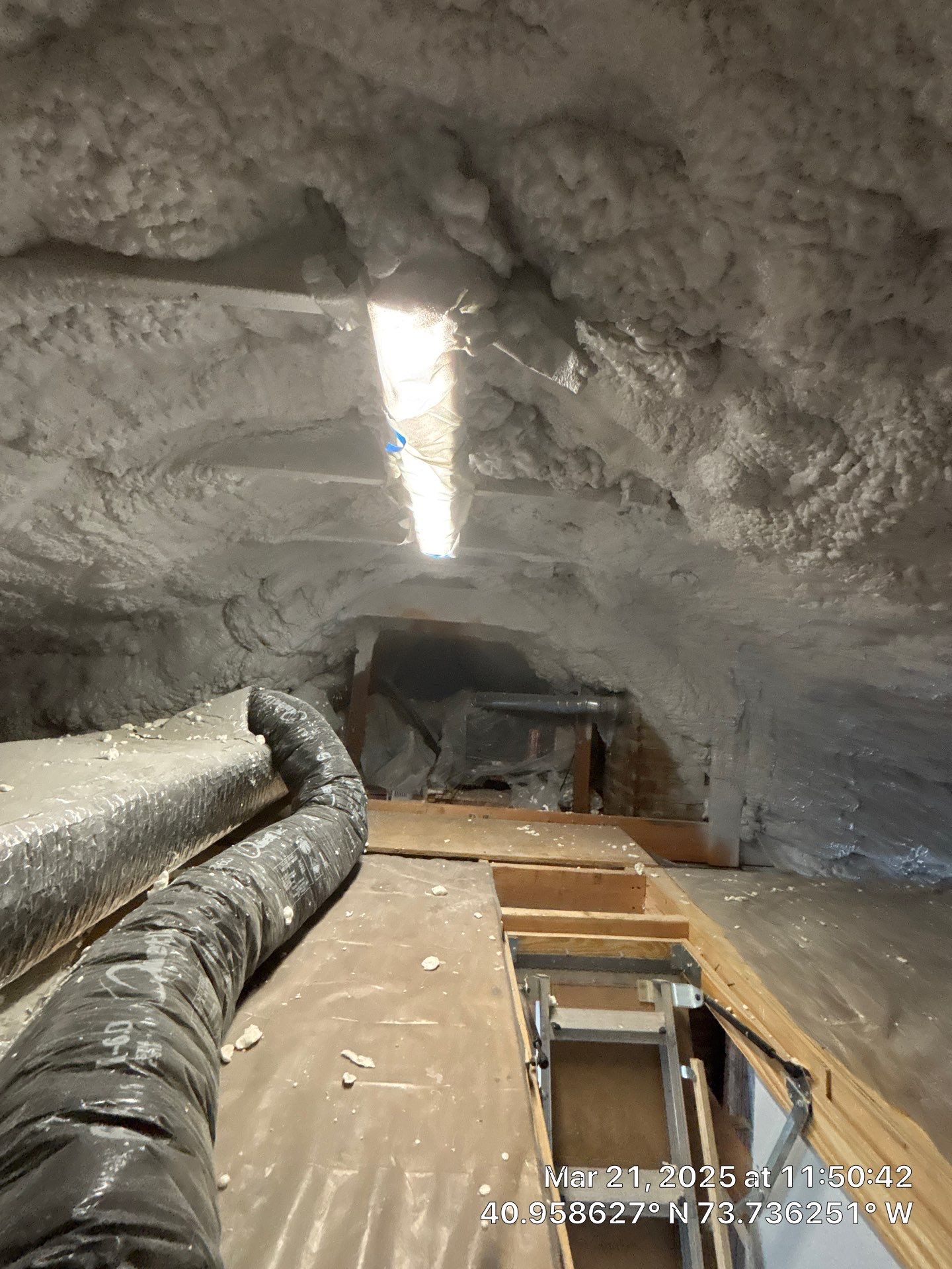 Attic Insulation using open cell spray foam by NYS Foam & Energy