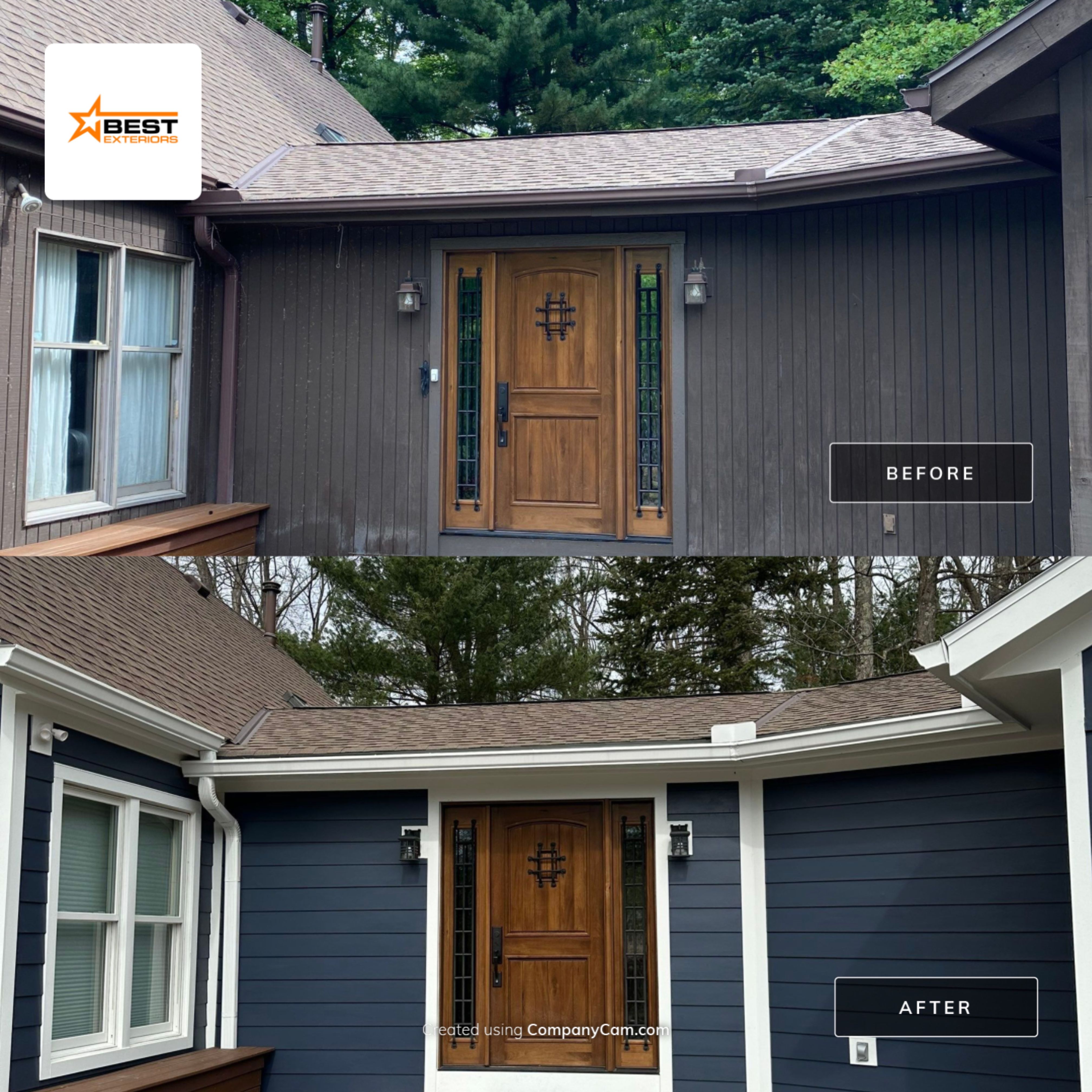 Siding Installation using James Hardie Board & Batten Siding by Best Roofing & Siding Company