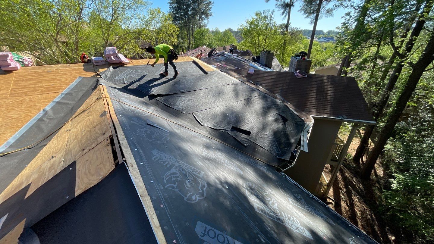 Commercial Roofing Installation using Owens Corning Autumn Brown by Inspector Roofing and Restoration