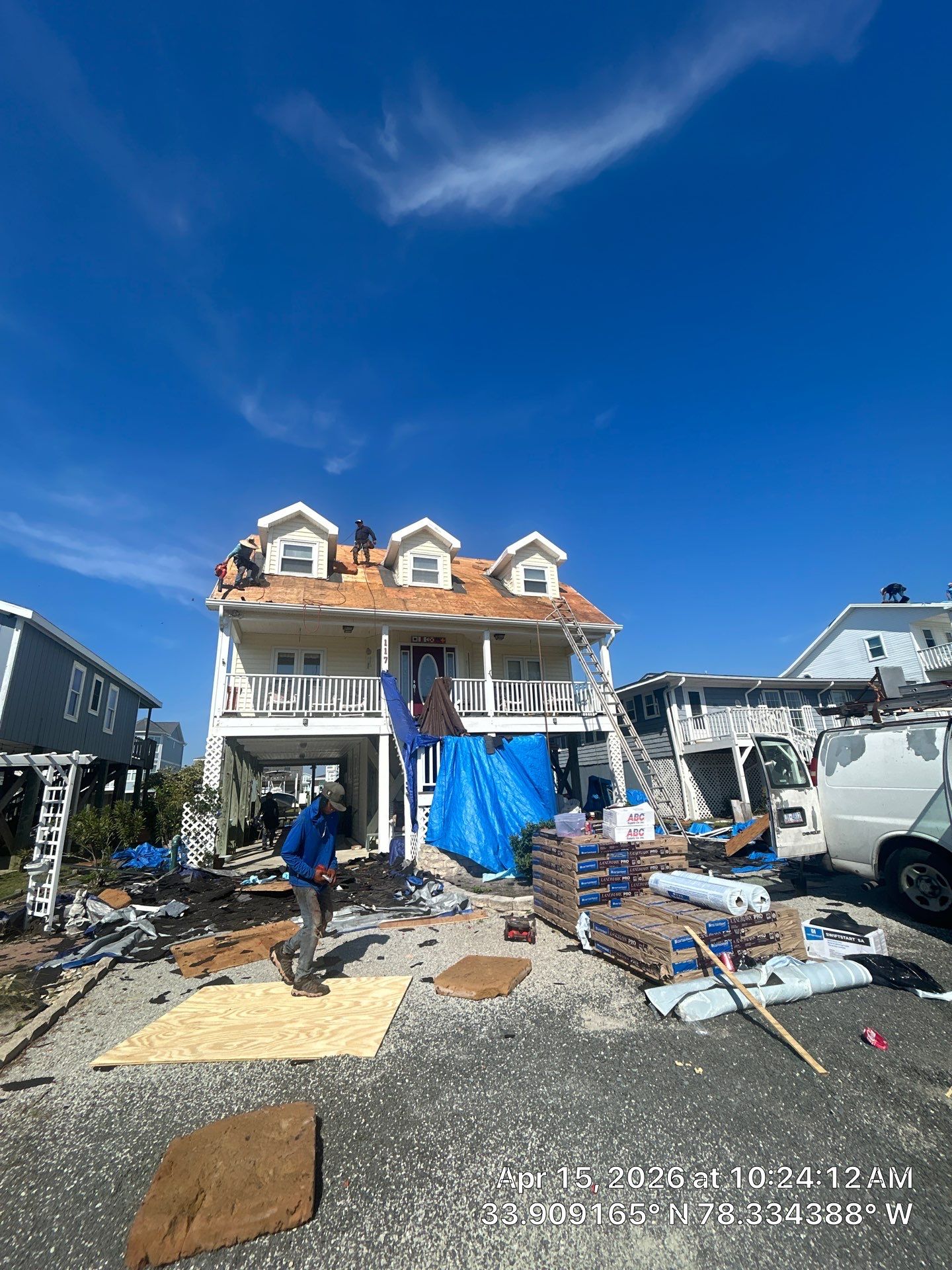 Completed Roof Replacement in Holden Beach, NC by Local Roofing Contractor Near Me by RGR Construction and Roofing, LLC