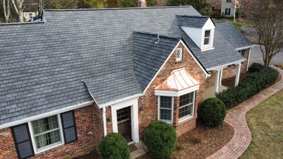 GAF Slateline Shingles with Copper Standing Seam and Flashings