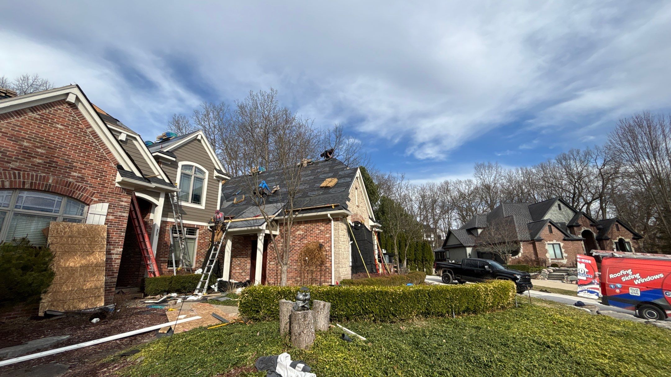 Roof Replacement using CertainTeed Landmark Moire Black by 180 Contractors
