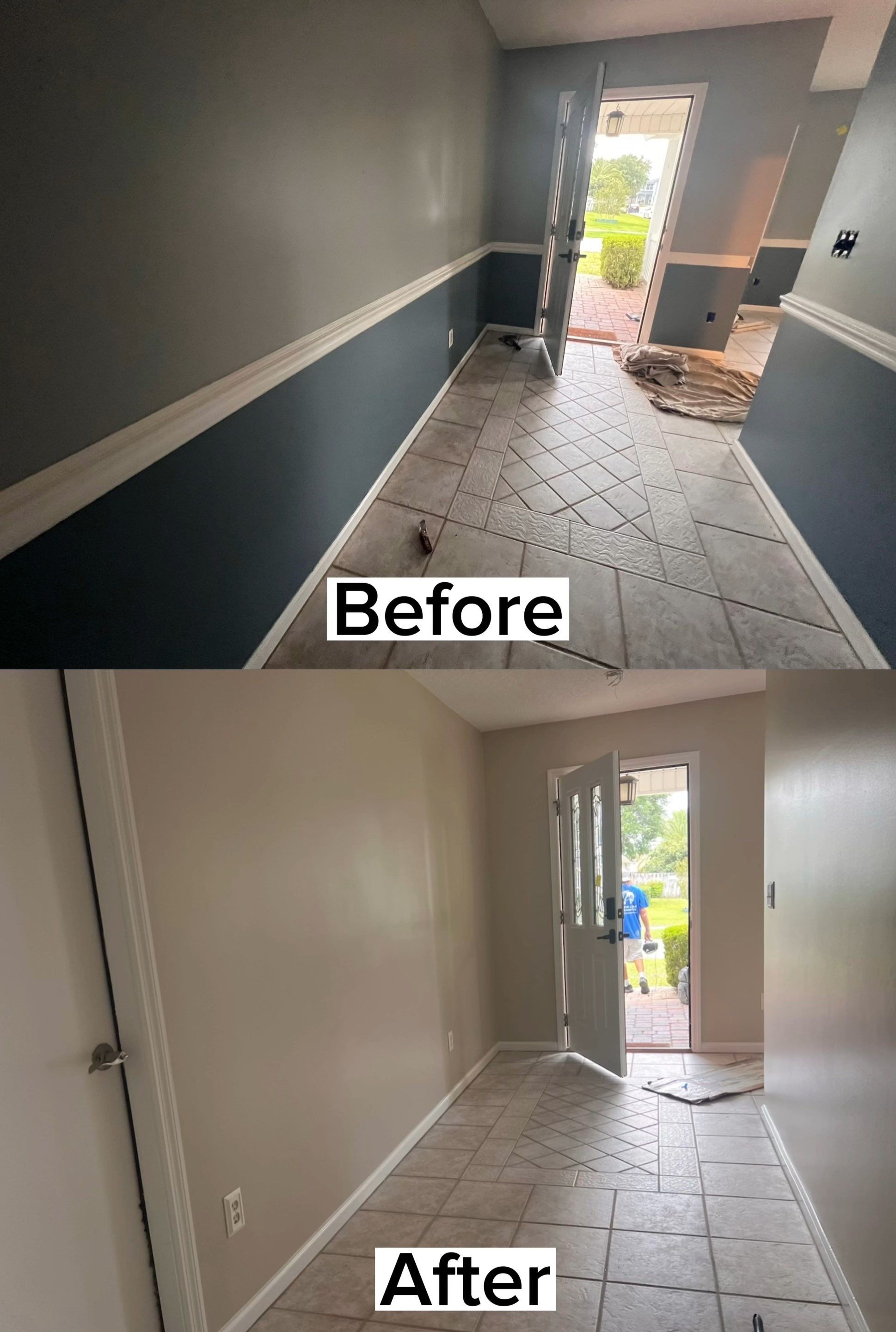 Jacksonville, FL 32258 Interior Drywall Repair and House Painting Project by A New Leaf Painting, LLC