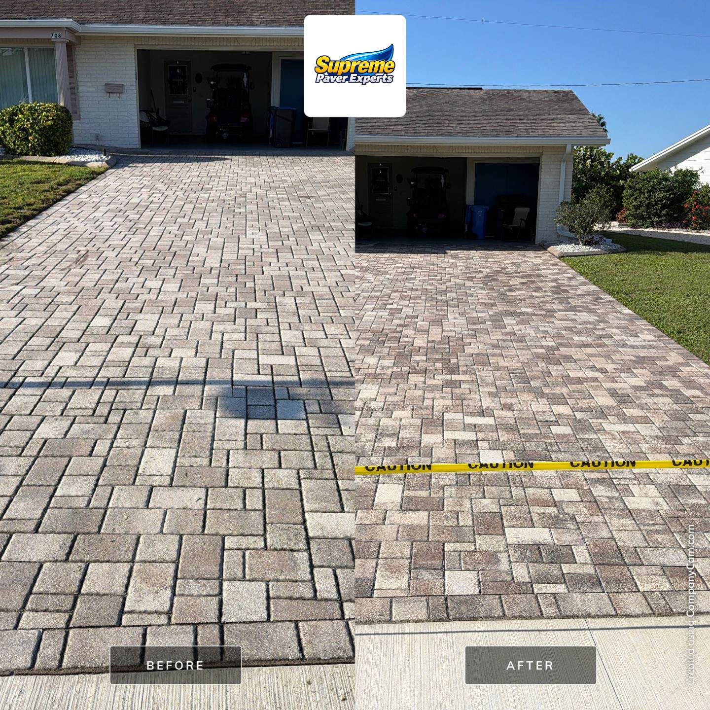 Sun City Center Paver Driveway and Porch Sealing Project by Supreme Paver Experts