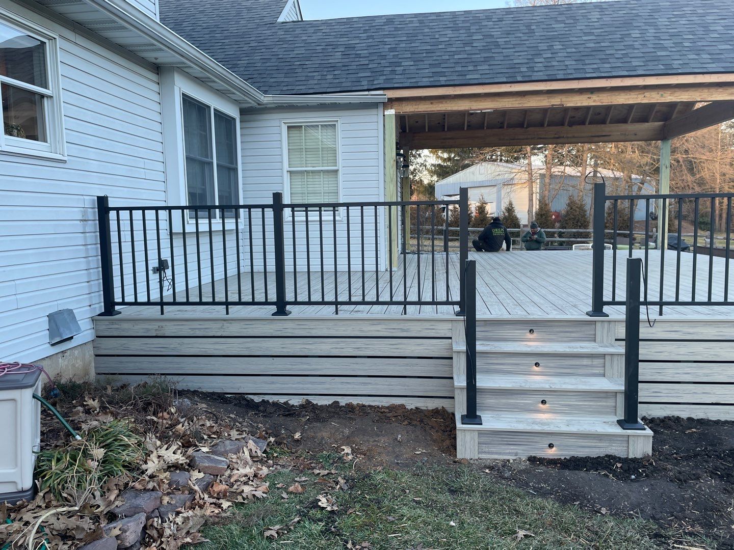 New deck With A frame porch In Morrisville PA by deck guardian