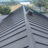 24ga 1.5" Mechanical Seam Dark Bronze by Total Roofing System The Metal Roof Experts