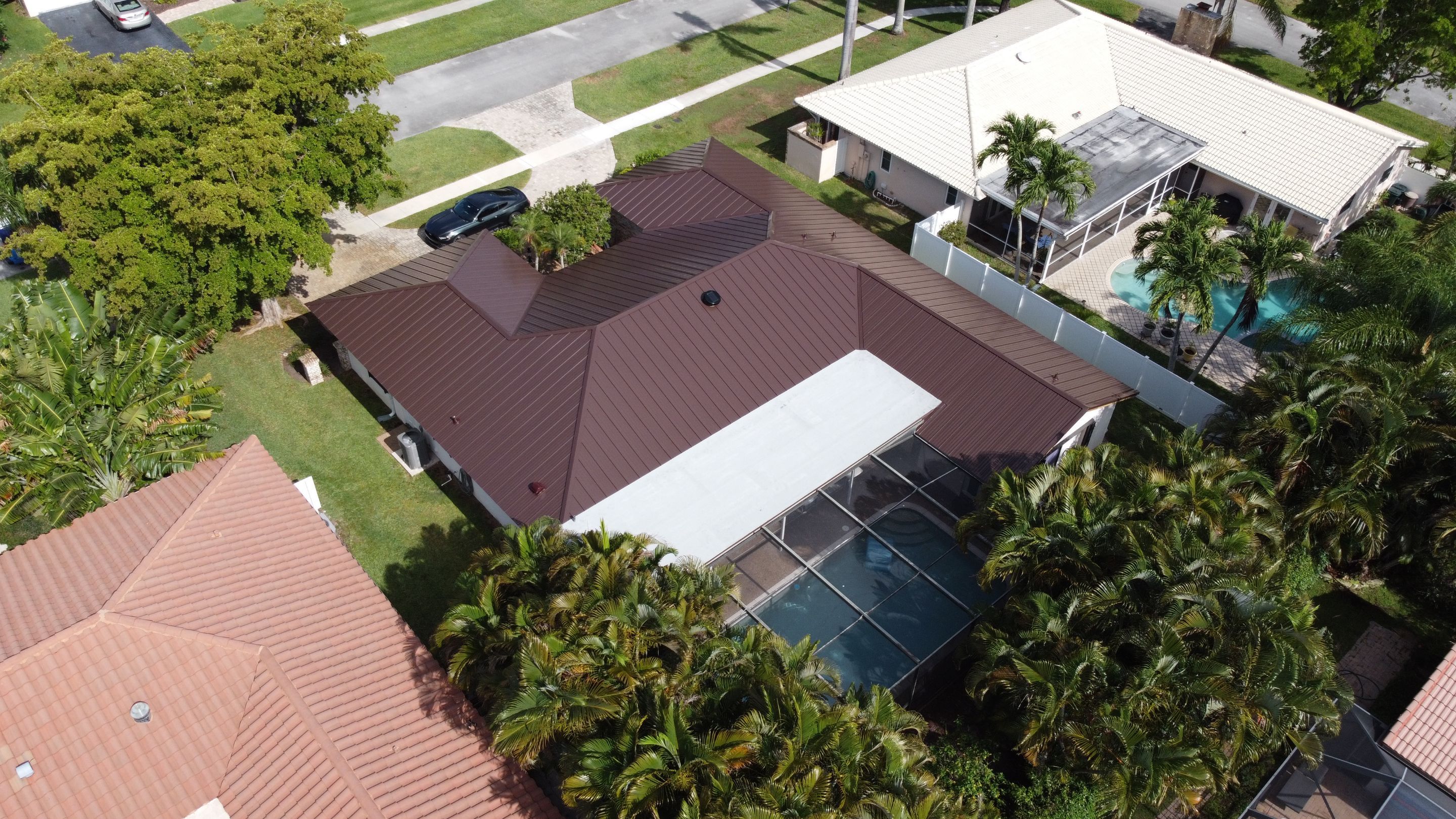 Residential Roofing Installation using 1" Nail strip metal roof by BLUES BROTHERS ROOFING
